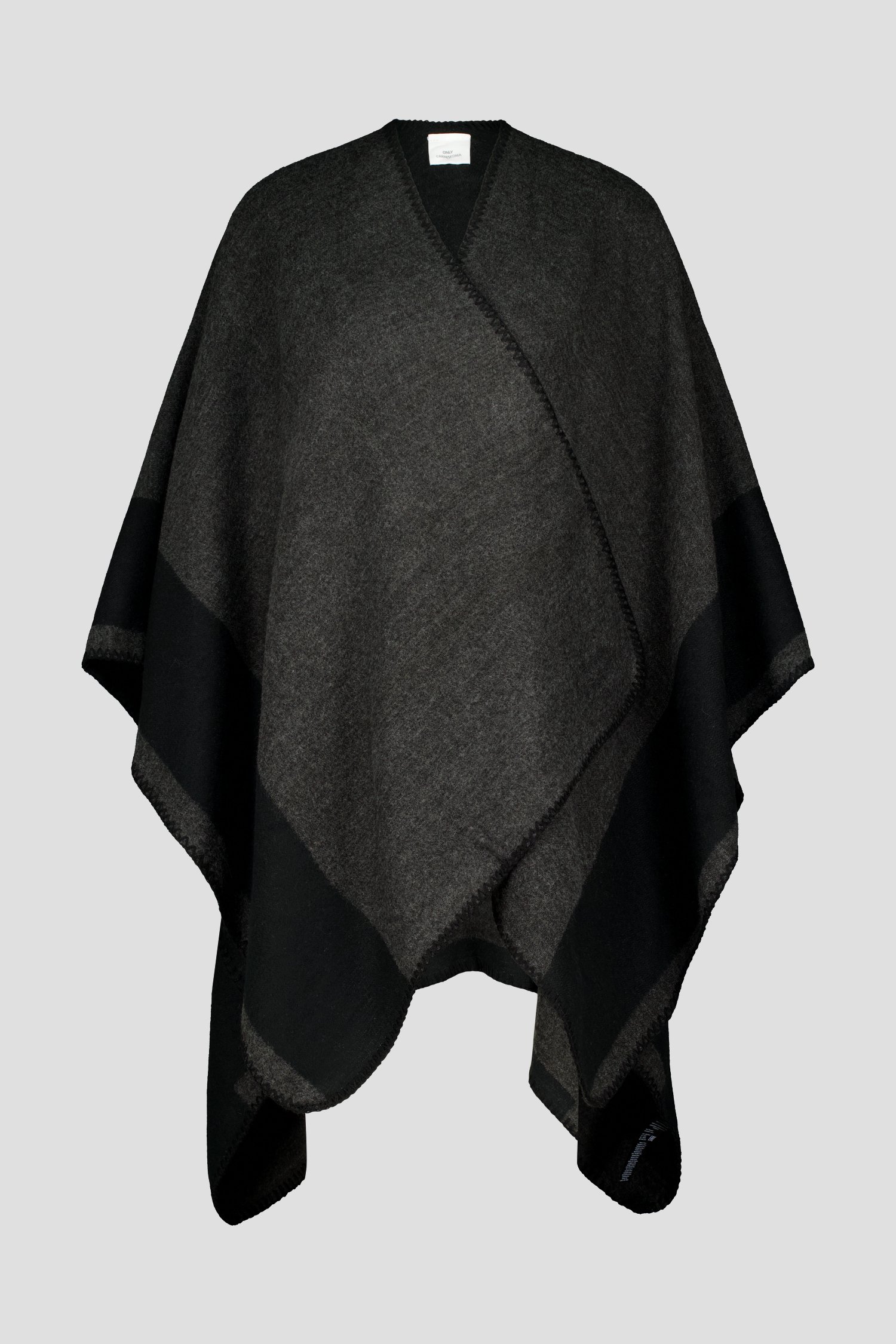Poncho gris-noir  de Only Carmakoma pour Femmes