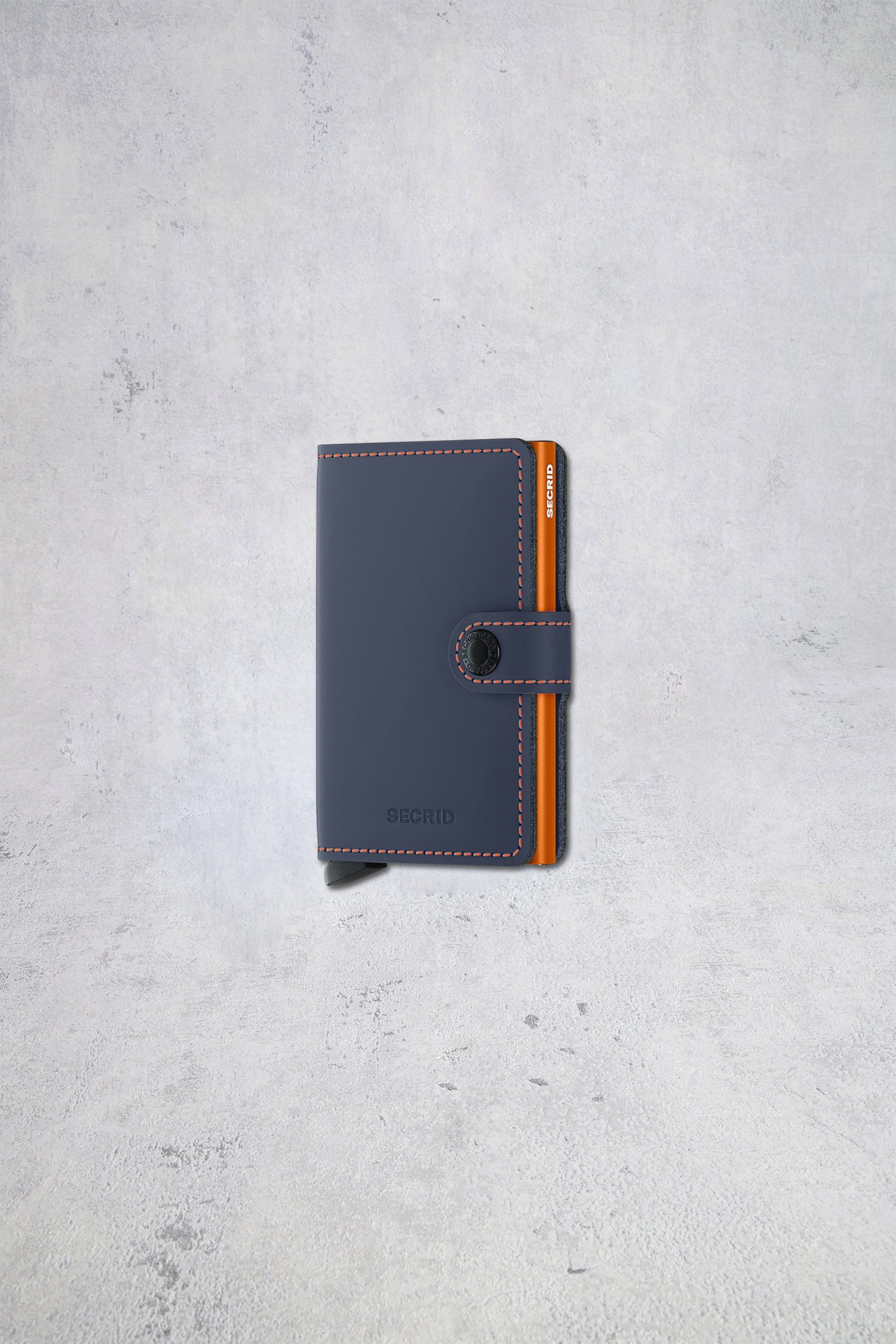 Le devant de Porte-cartes en cuir bleu – Miniwallet matte de Secri pour Hommes