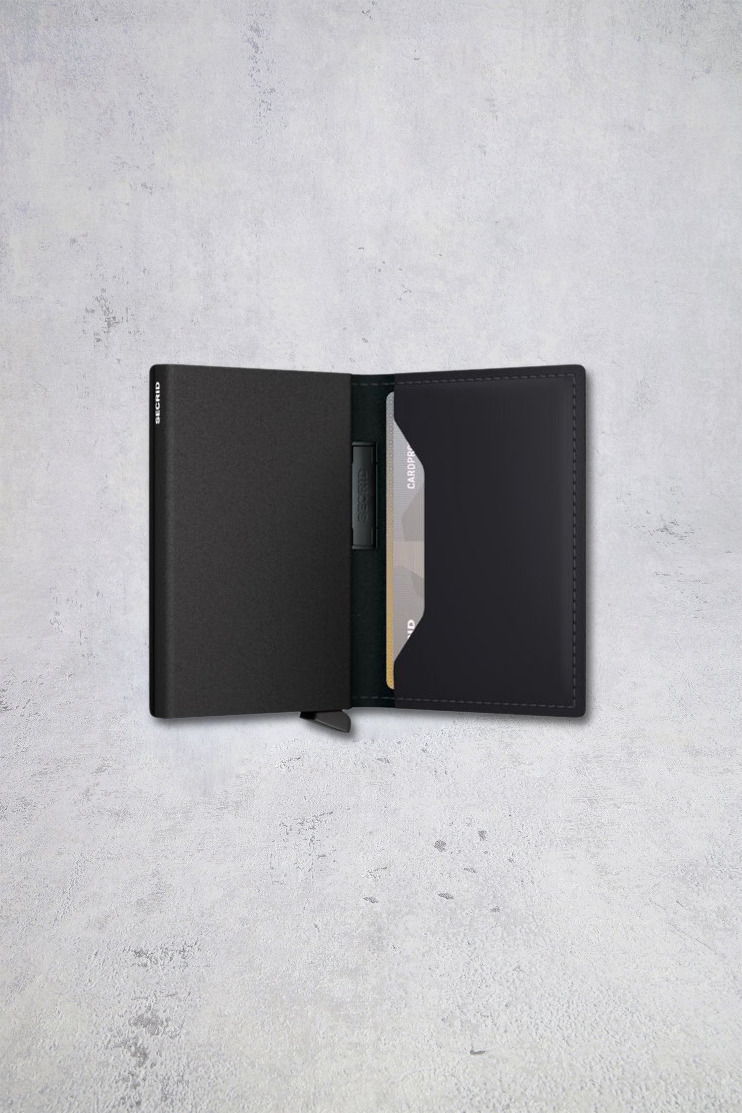 Détail de Porte-cartes en cuir noir mat - Bandwallet TPU de Secri pour Hommes