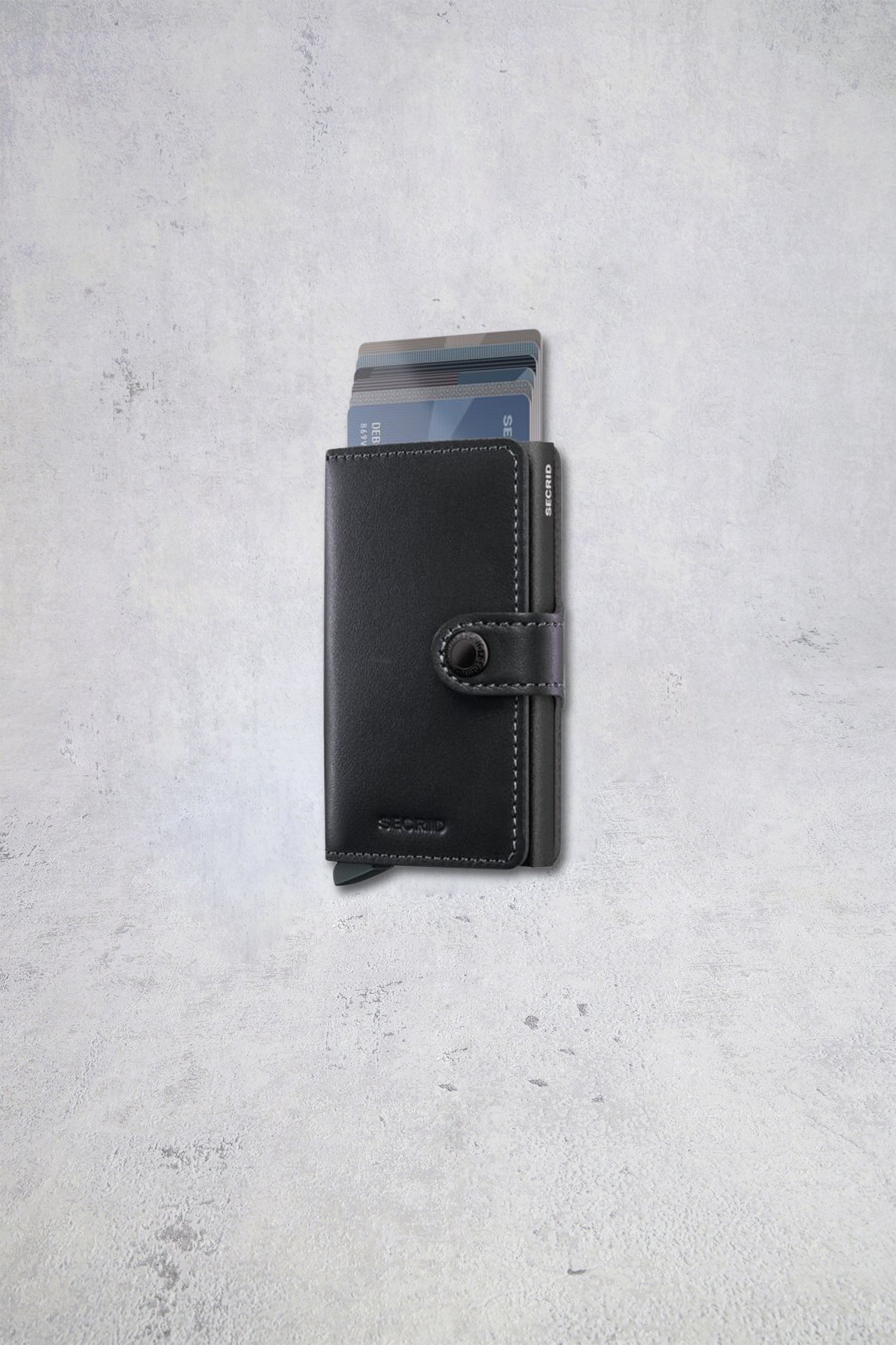 Photo supplémentaire 1 de Porte-cartes en cuir noir - Miniwallet original de Secri pour Hommes