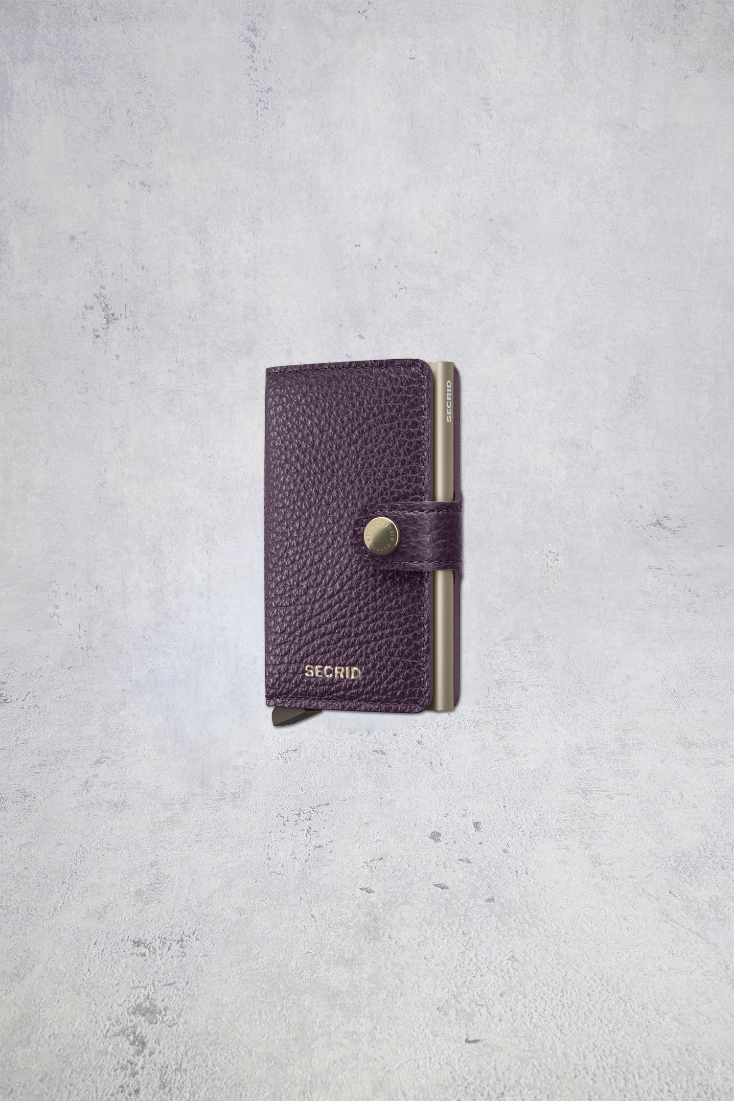 Le devant de Porte-cartes en cuir violet - Miniwallet Pebble de Secri pour Femmes