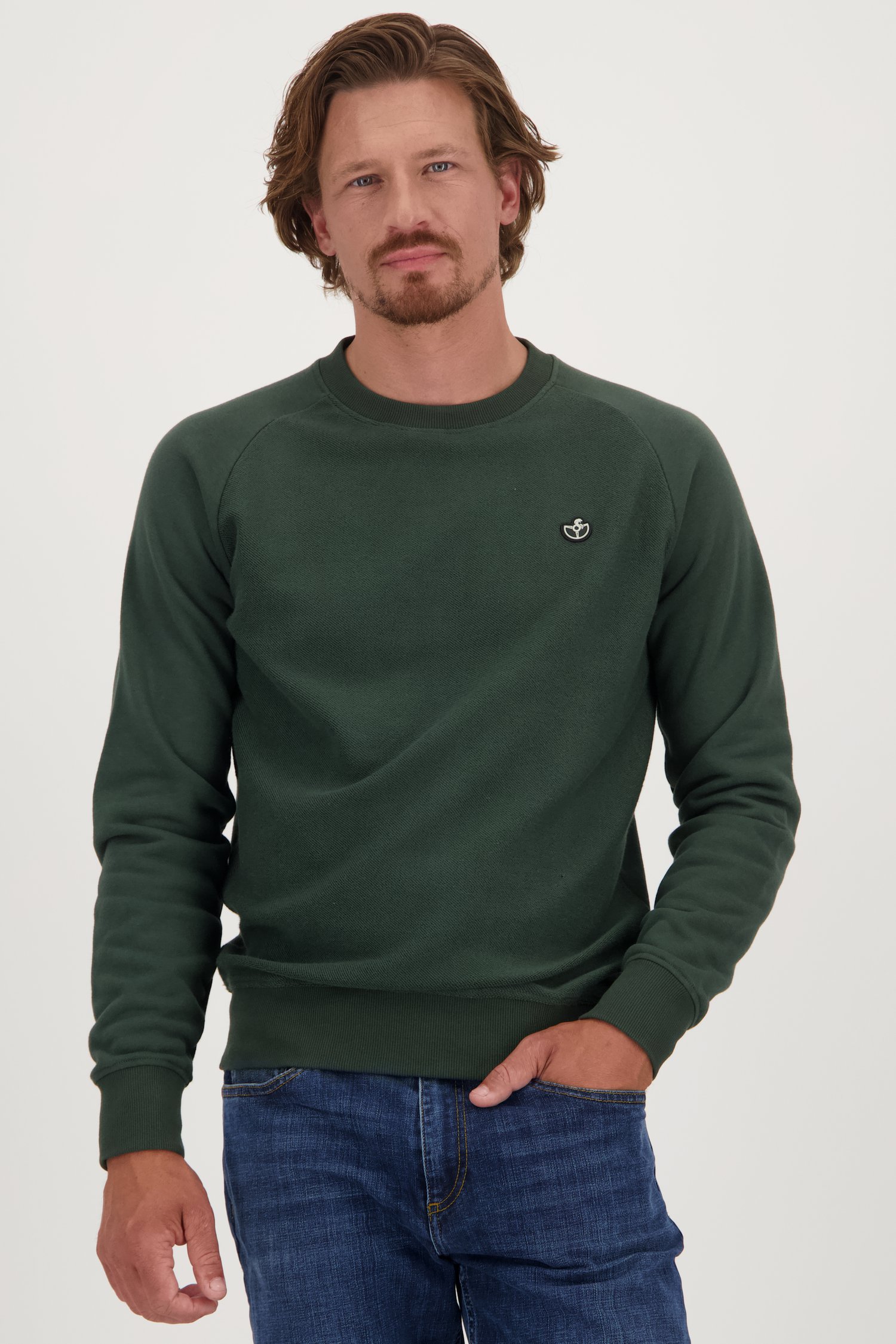 Pull à col rond vert foncé de Bluefields pour Hommes