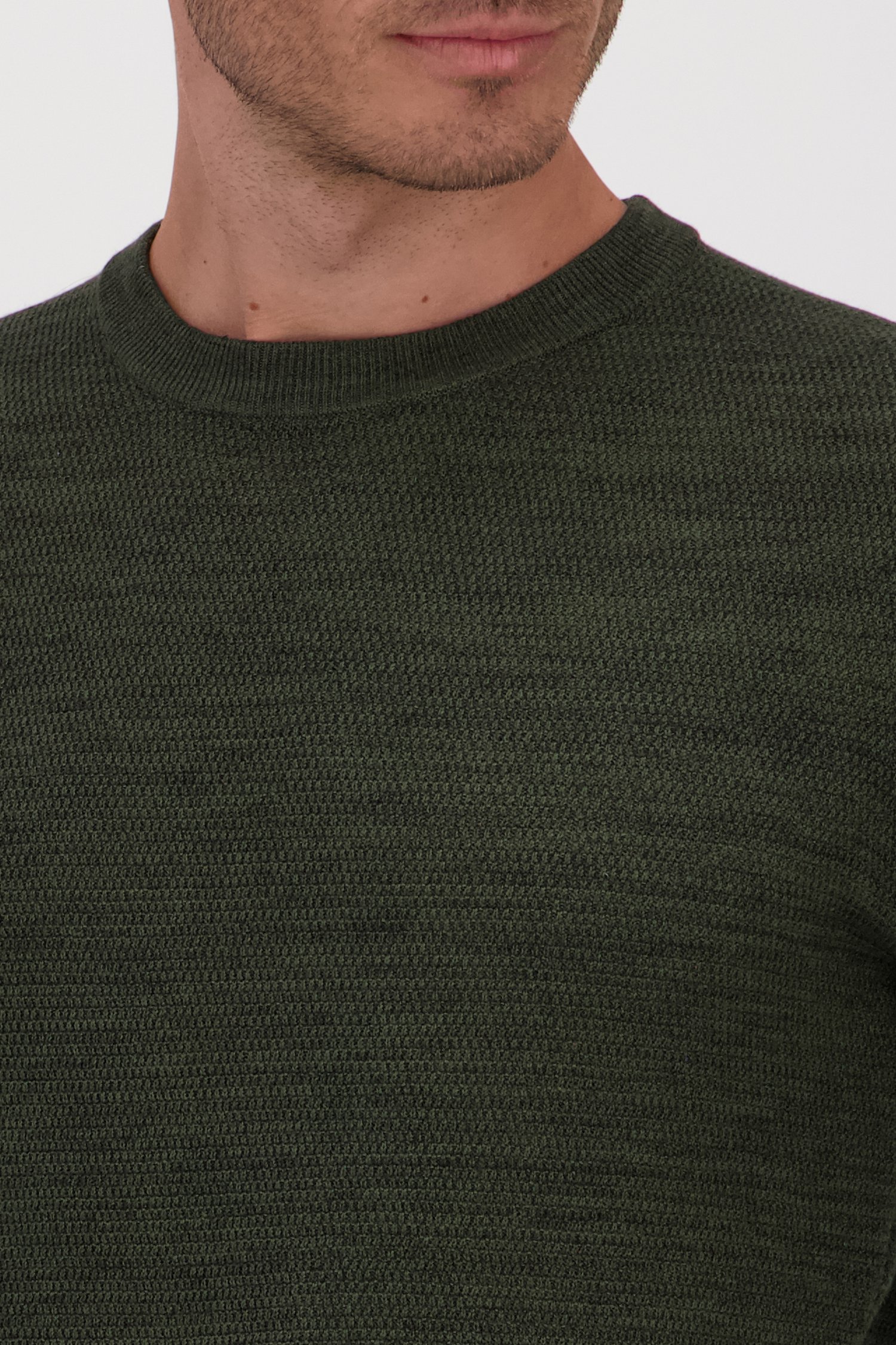 Pull à col rond vert foncé de Michaelis pour Hommes