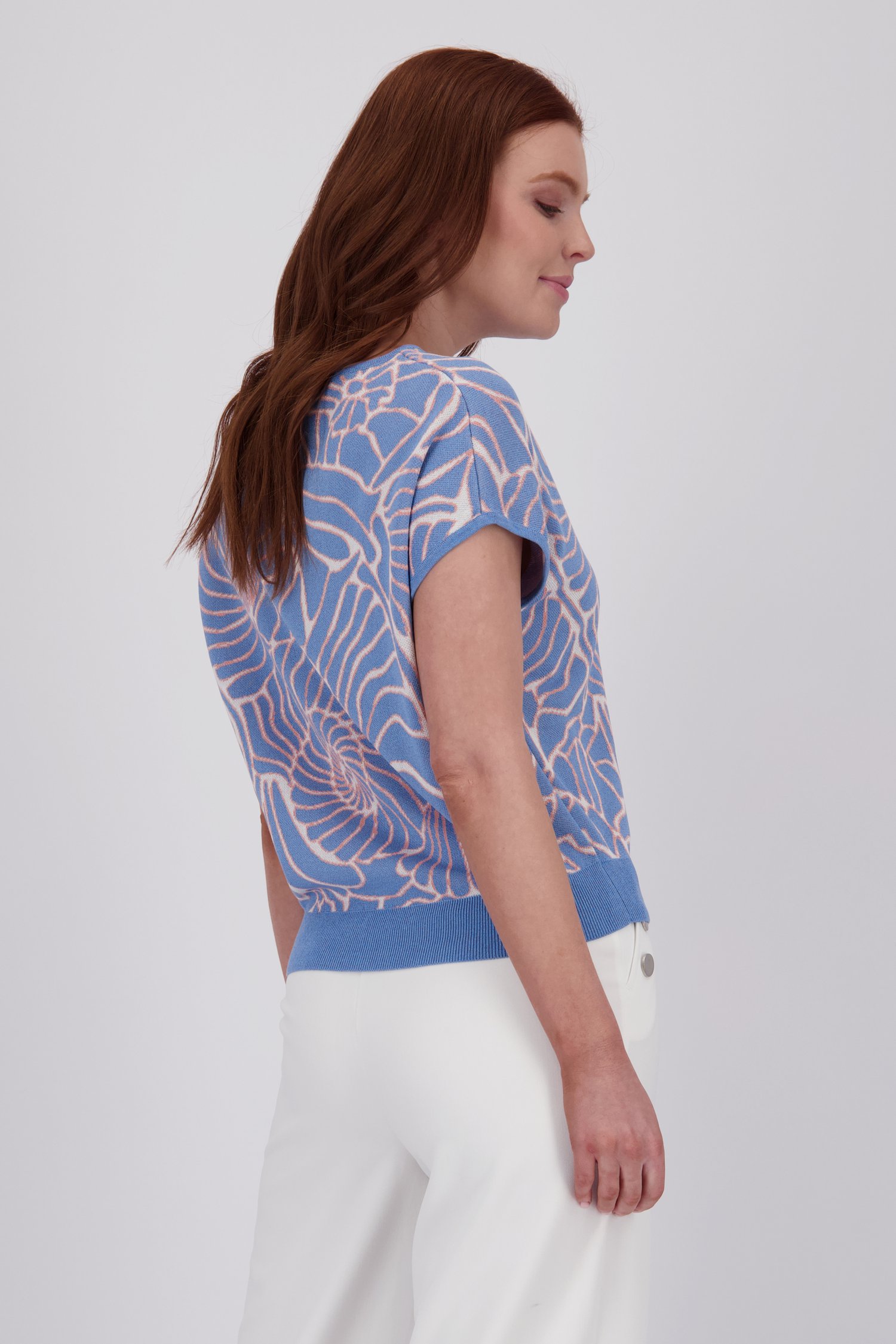Pull à manches courtes bleu clair de Libelle pour Femmes