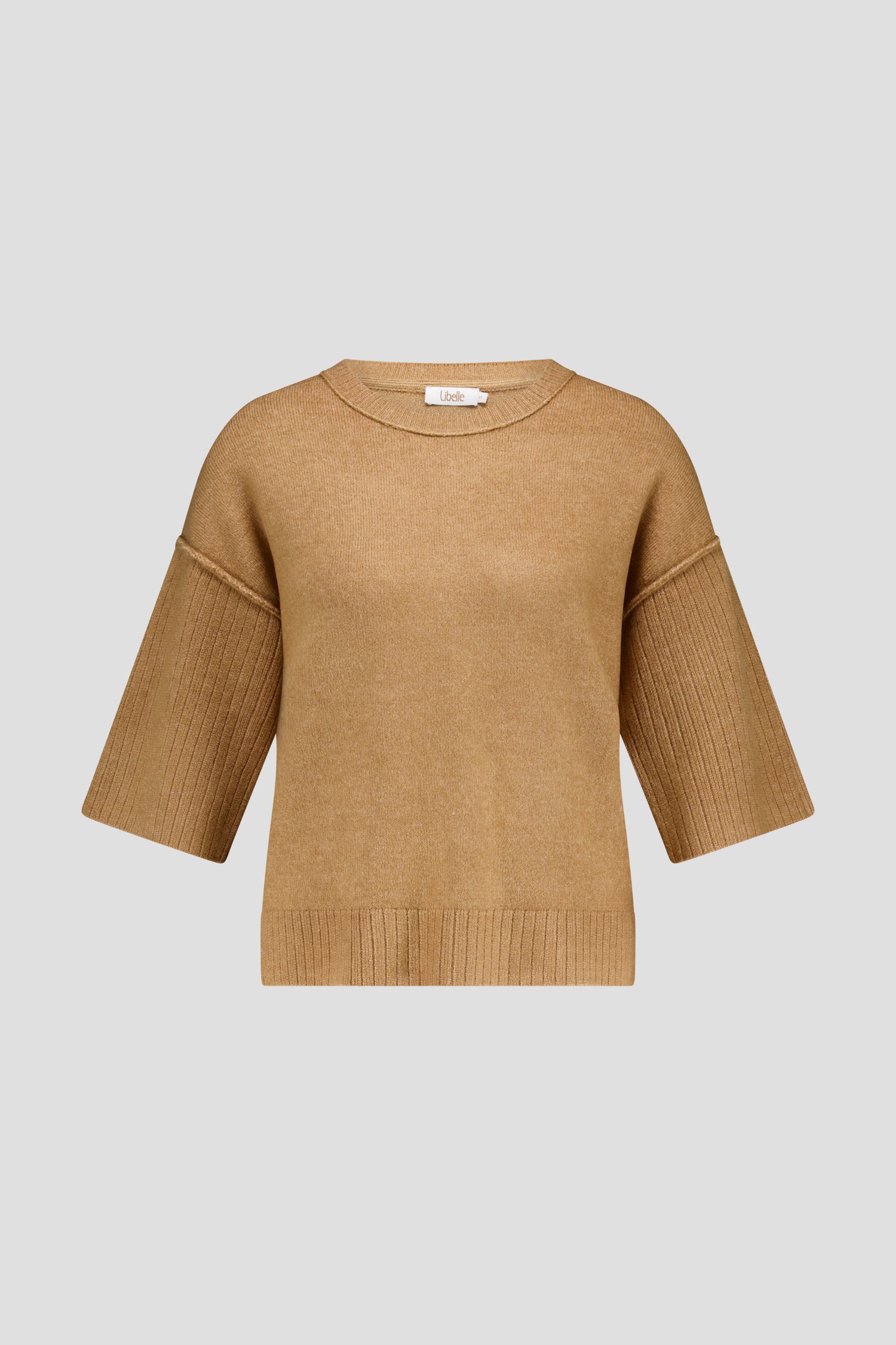 Pull à manches courtes marron clair de Libelle pour Femmes