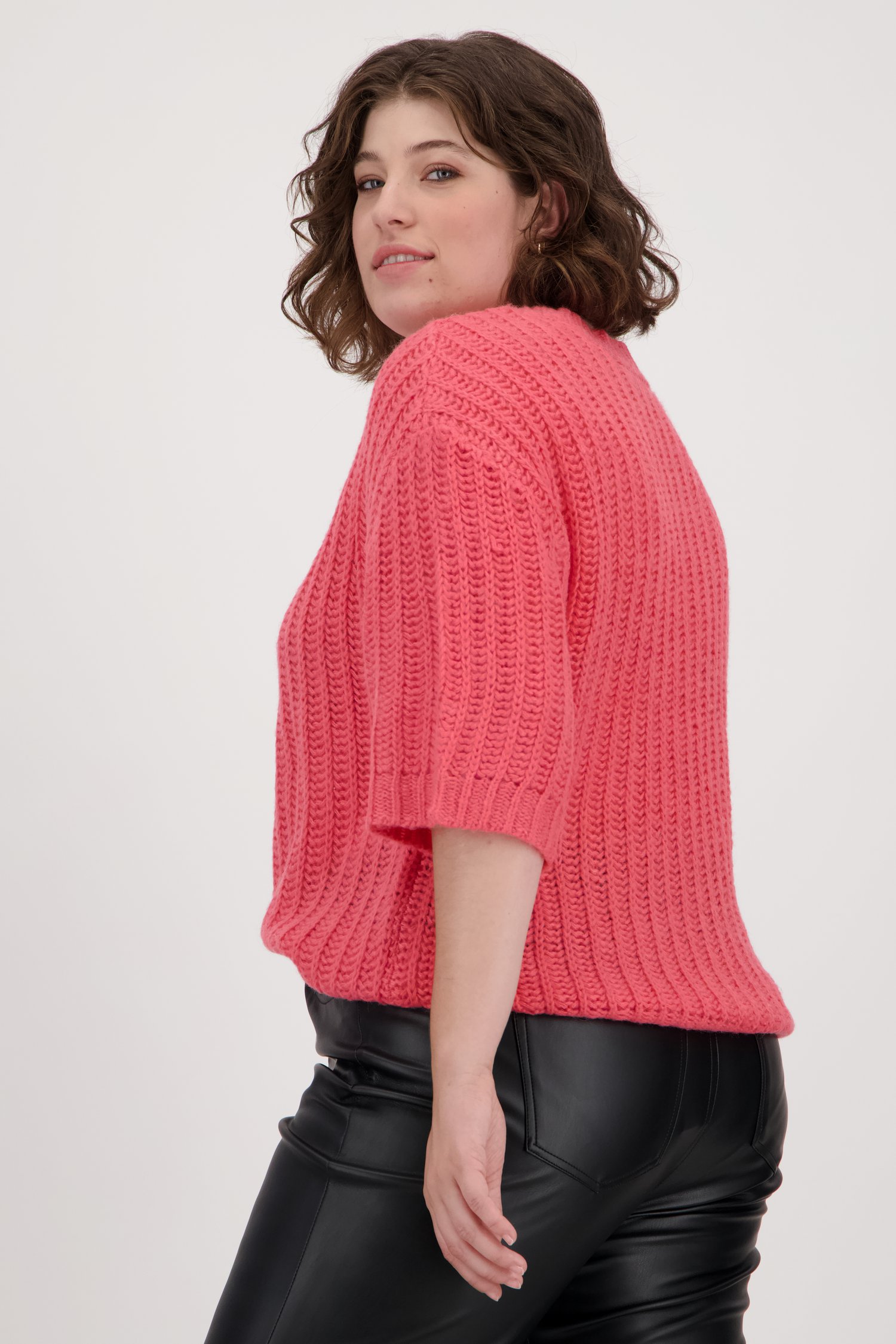 Pull à manches courtes rose vif de Fransa pour Femmes