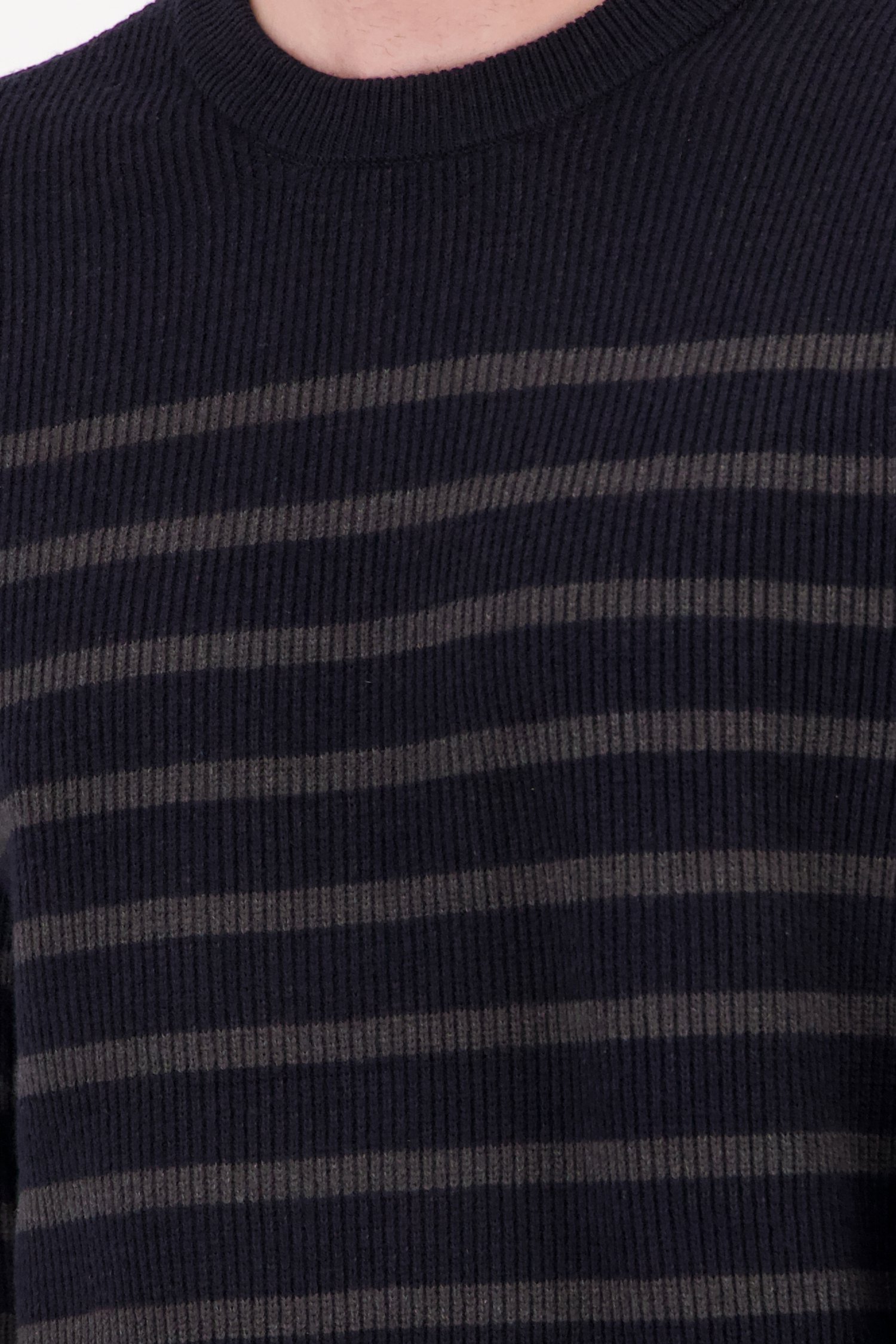 Pull à rayures bleu foncé de Casual Friday pour Hommes