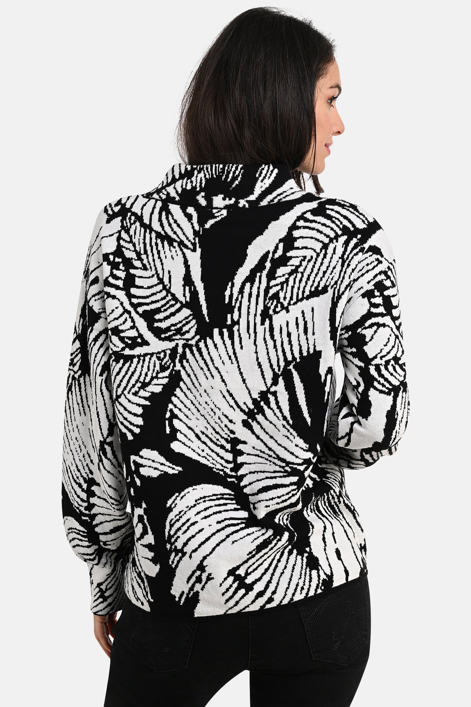 Pull avec motif noir et blanc de Bicalla pour Femmes