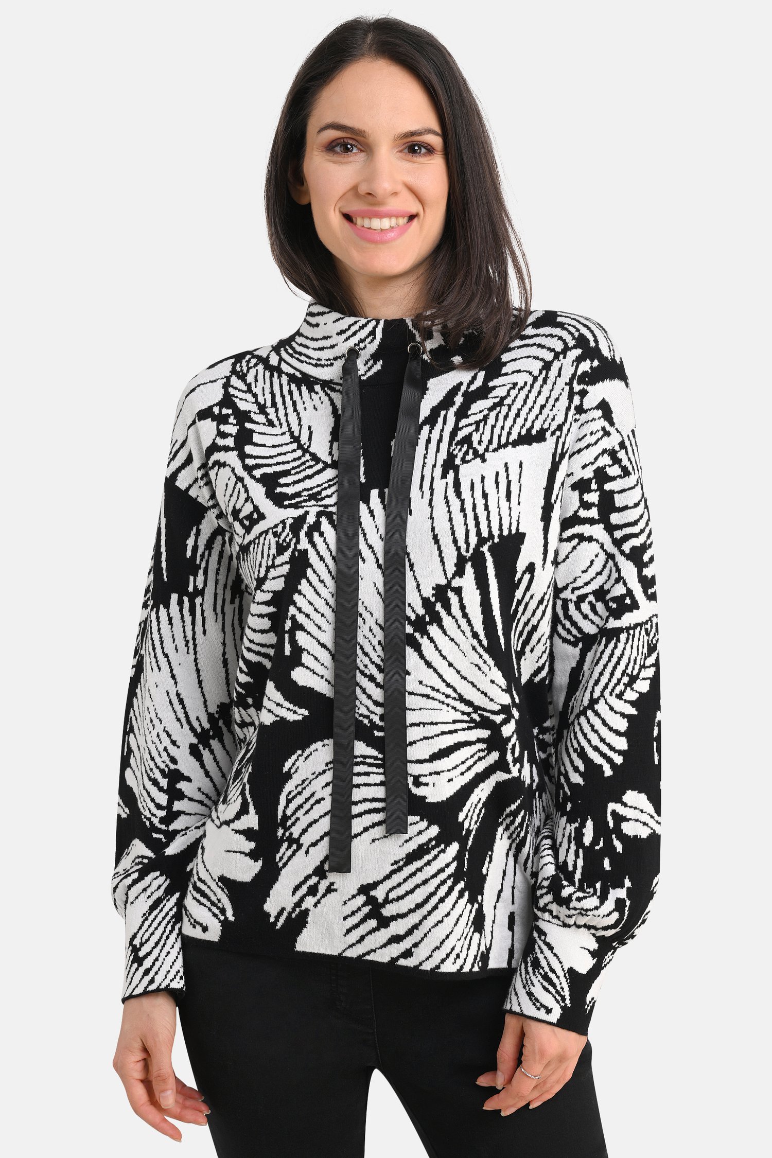 Pull avec motif noir et blanc de Bicalla pour Femmes
