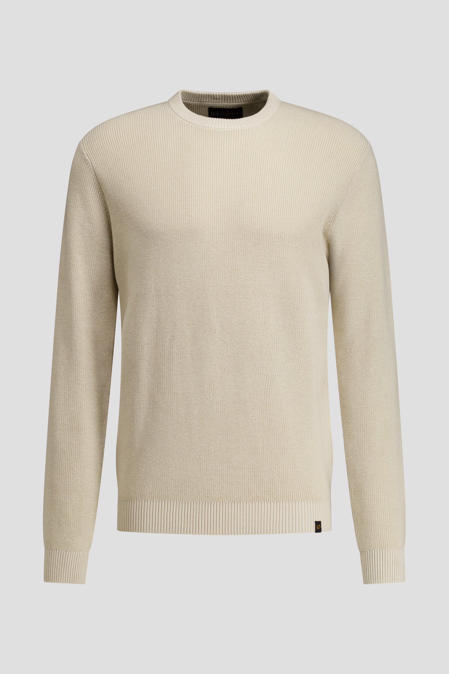Photo produit 1 de Pull beige à col rond de Ravøtt pour Hommes