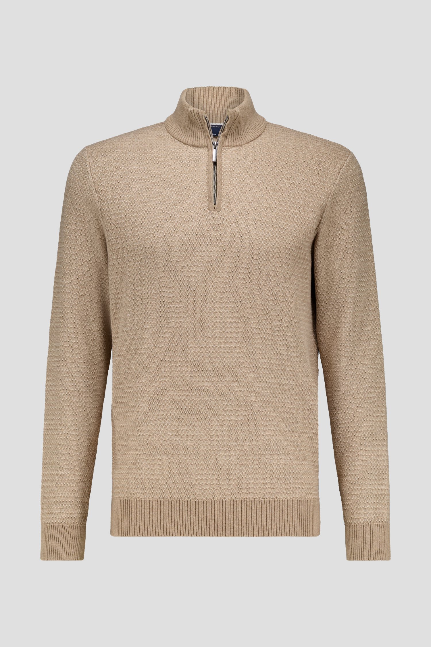 Pull beige à col zippé de Dansaert Blue pour Hommes