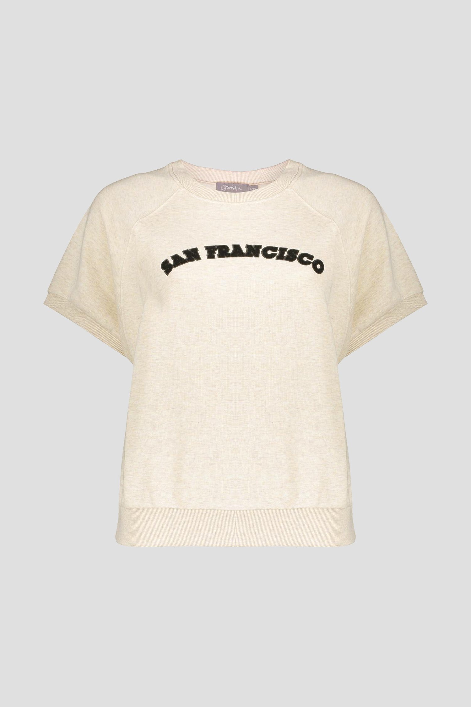 Pull beige à manches coupées de Geisha pour Femmes