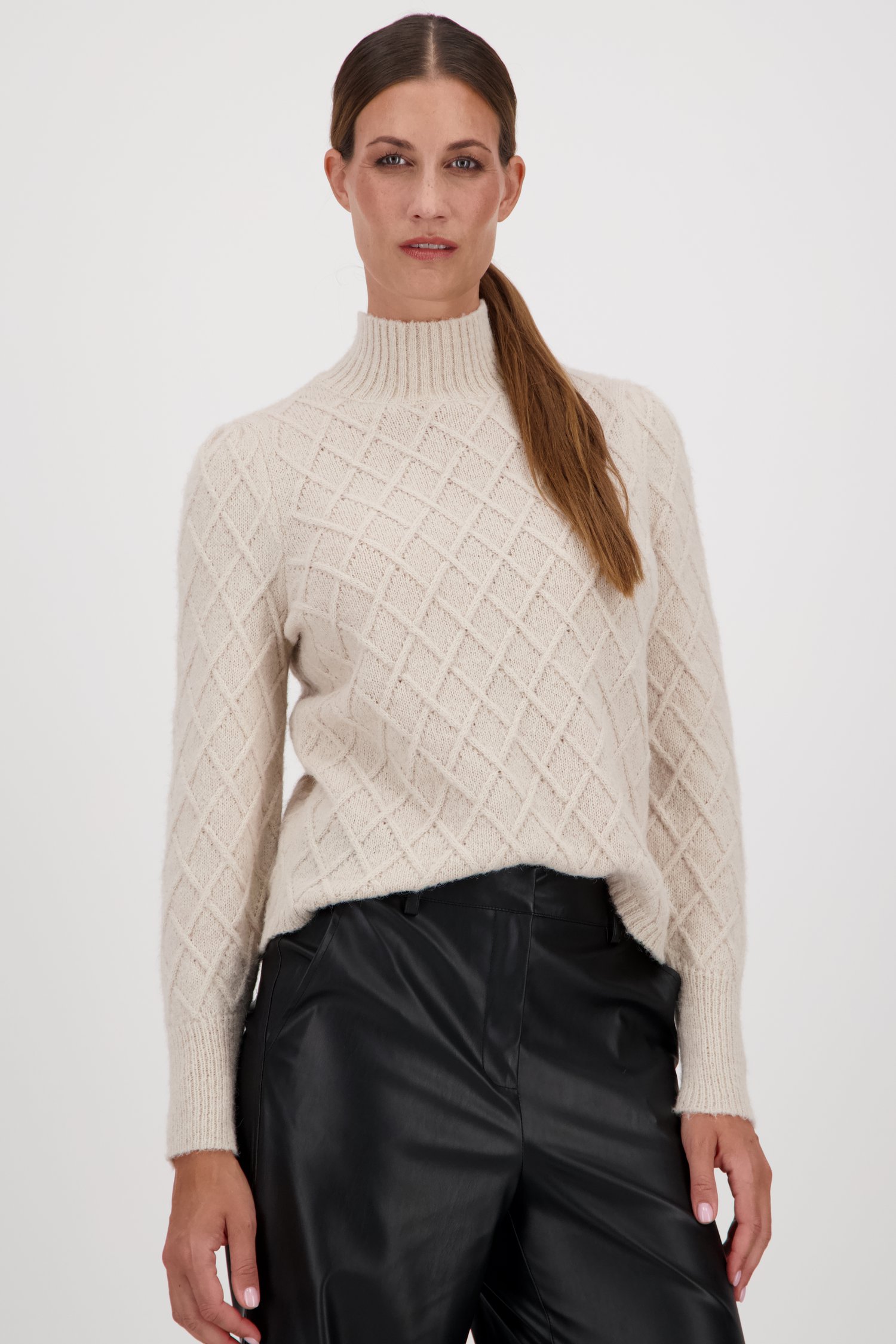 Pull beige à motif à carreaux de JDY pour Femmes