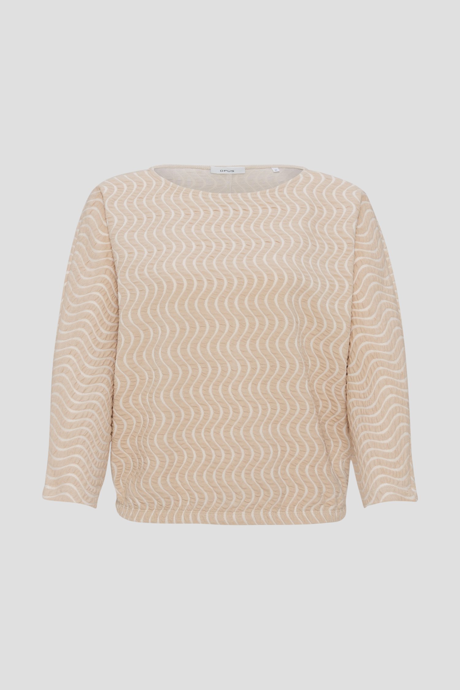Pull beige à motif ondulé de Opus pour Femmes