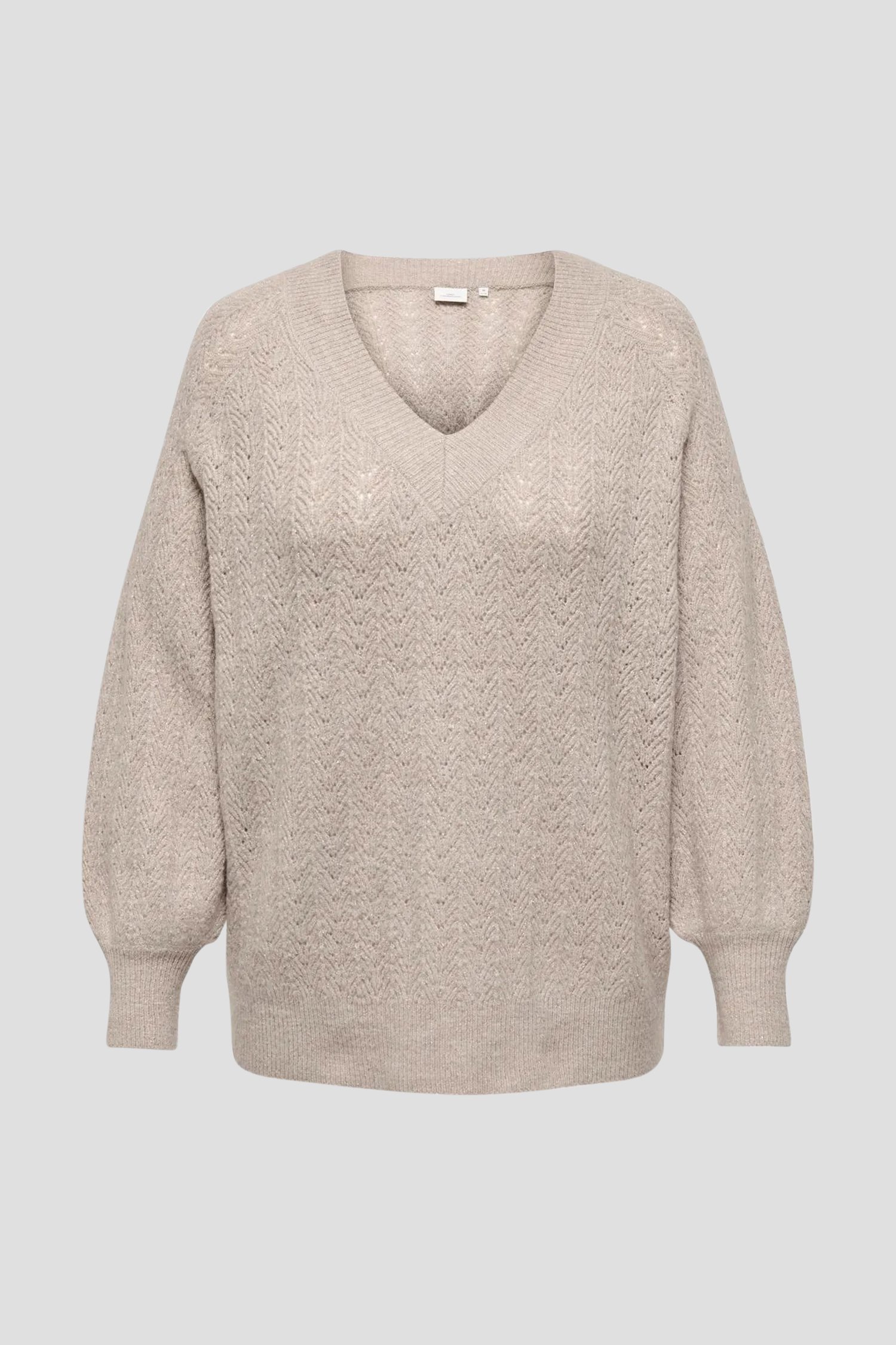 Photo produit 1 de Pull beige à paillettes de ONLY Carmakoma pour Femmes