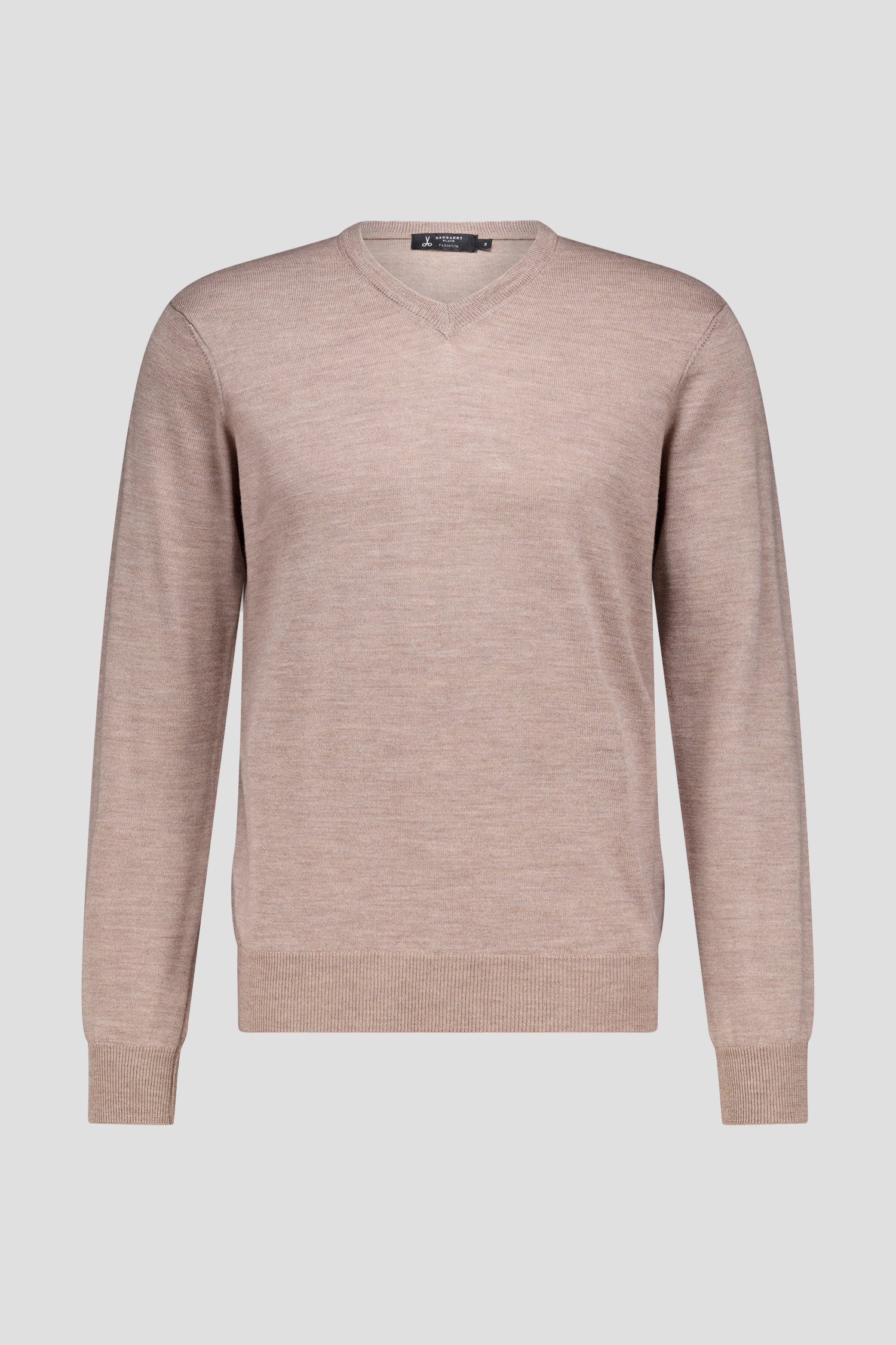 Pull beige avec col en V et laine de Dansaert Black pour Hommes