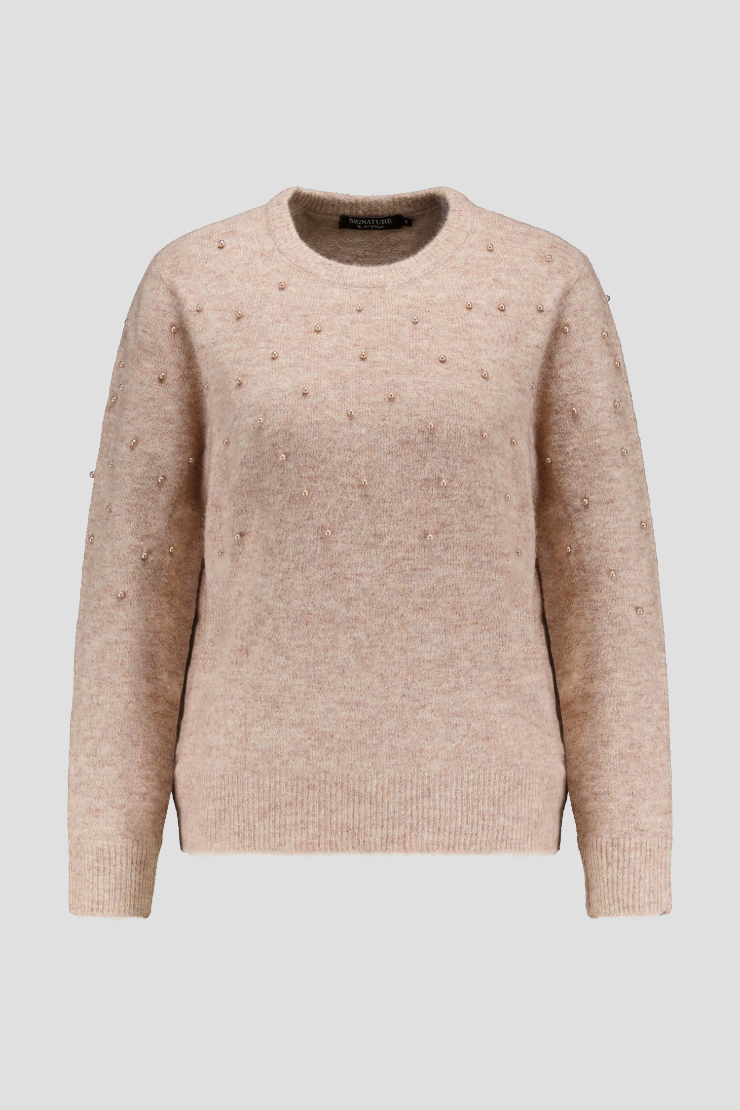 Pull beige avec perles de Signature pour Femmes