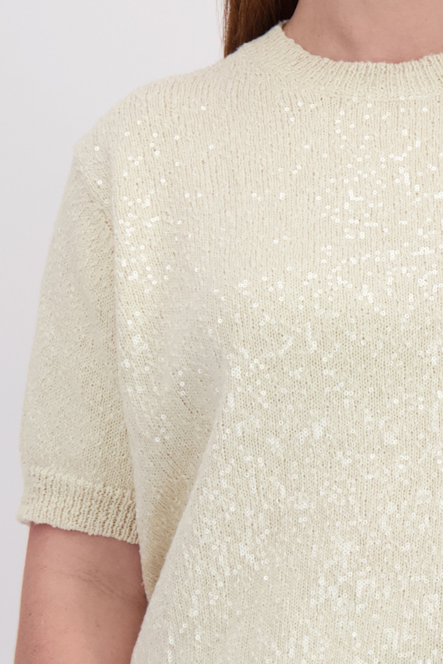 Détail de Pull beige clair avec paillettes de Yest Curve pour Femmes