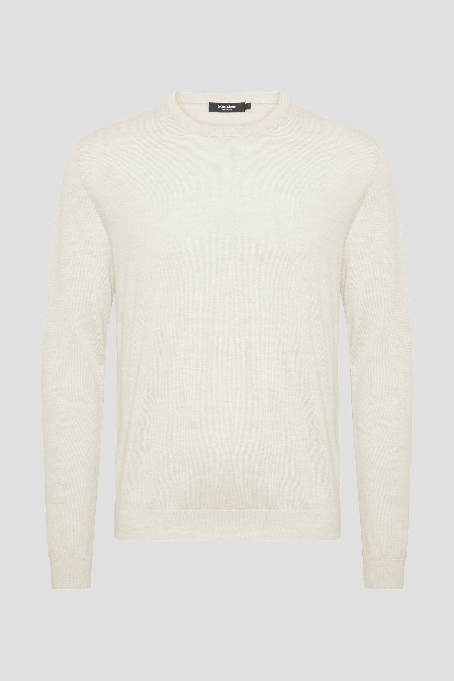 Photo produit 1 de Pull beige clair en laine mérinos de Matinique pour Hommes