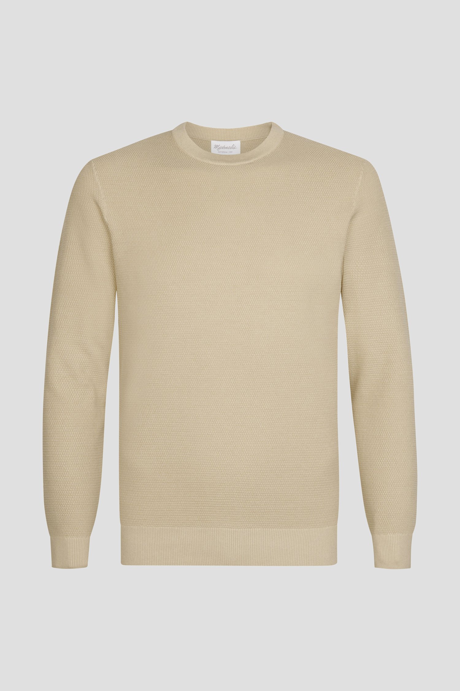 Photo produit 1 de Pull beige en maille à col rond de Michaelis pour Hommes