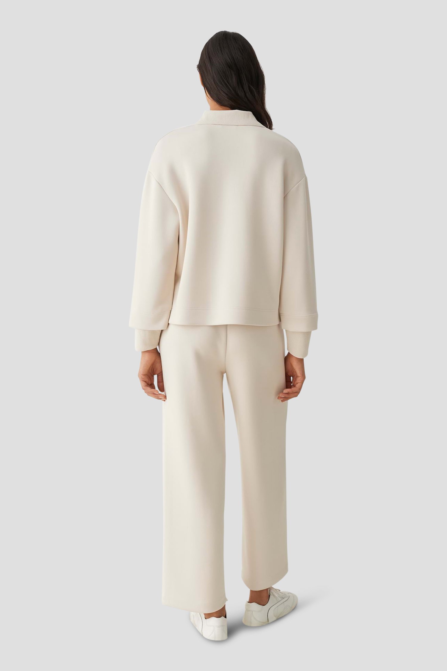 Le dos de Pull beige en tissu sweat de Opus pour Femmes