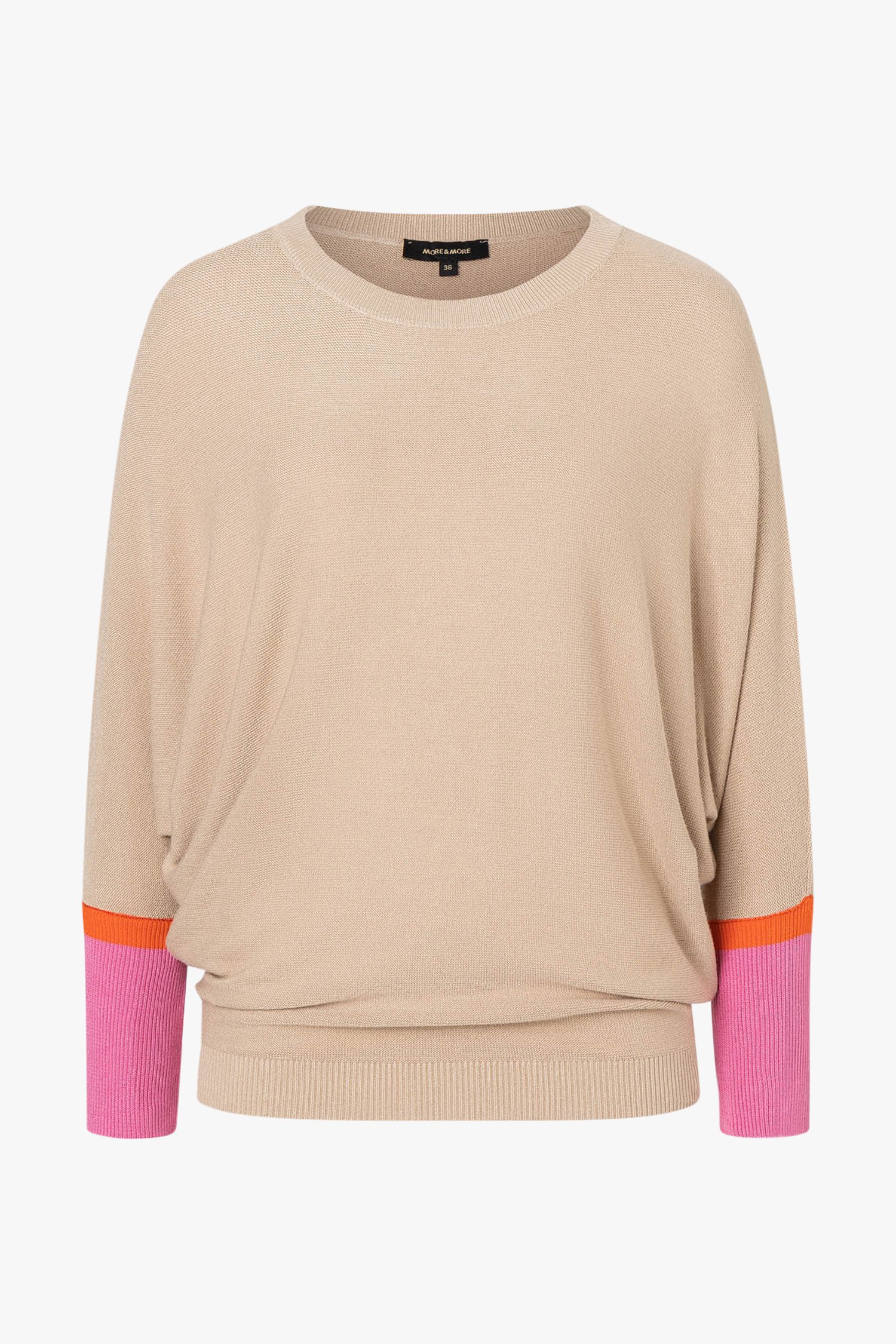 Pull beige fin à manches papillon de More & More pour Femmes