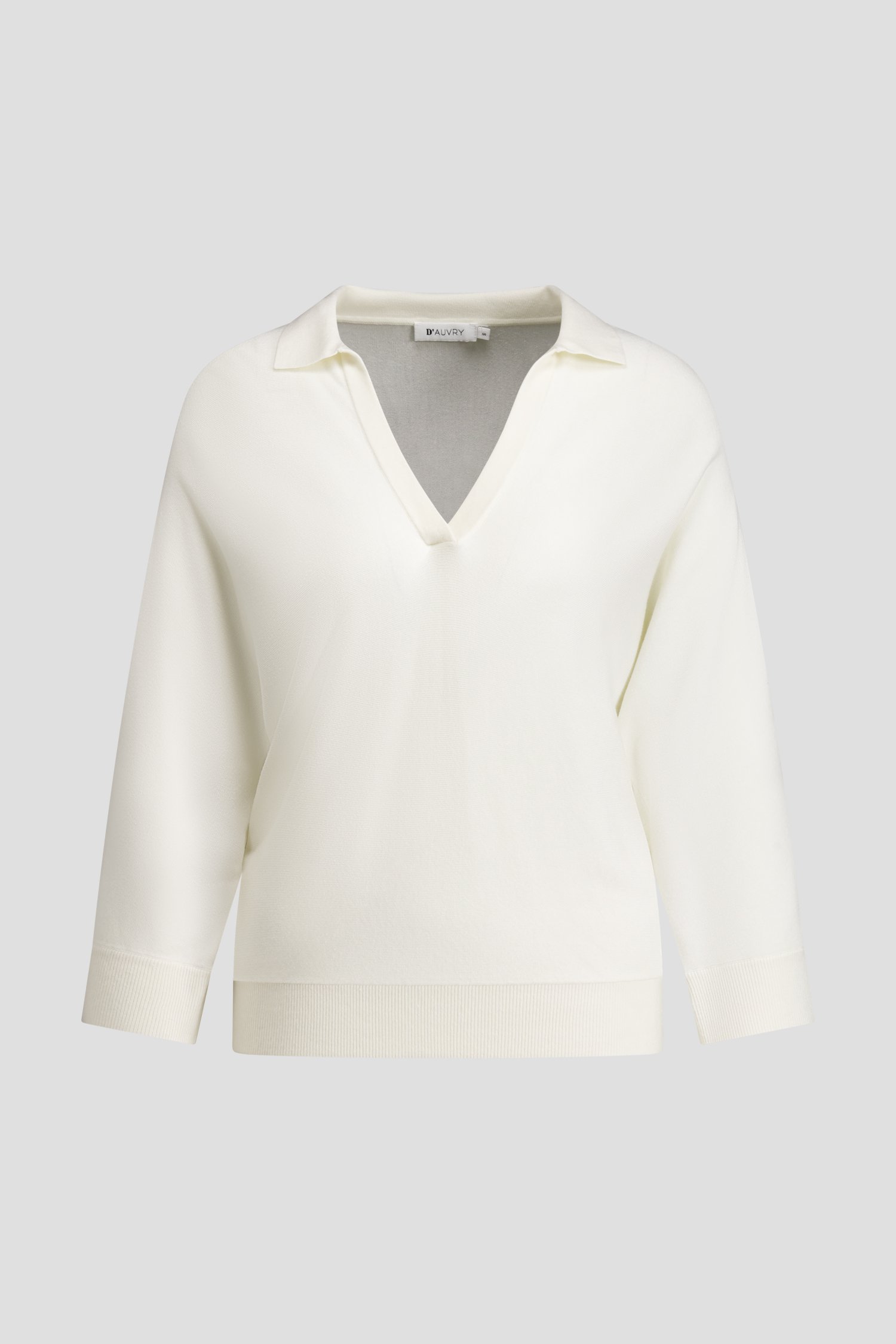 Photo produit 1 de Pull blanc à col polo de D'Auvry pour Femmes
