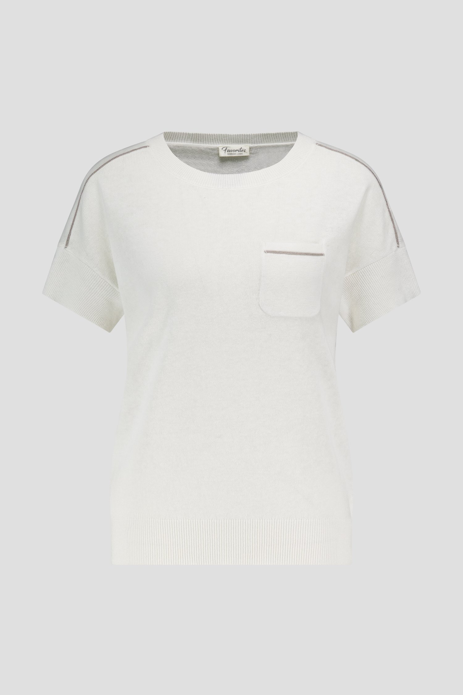 Pull blanc à manches courtes de Barbara Lebek pour Femmes