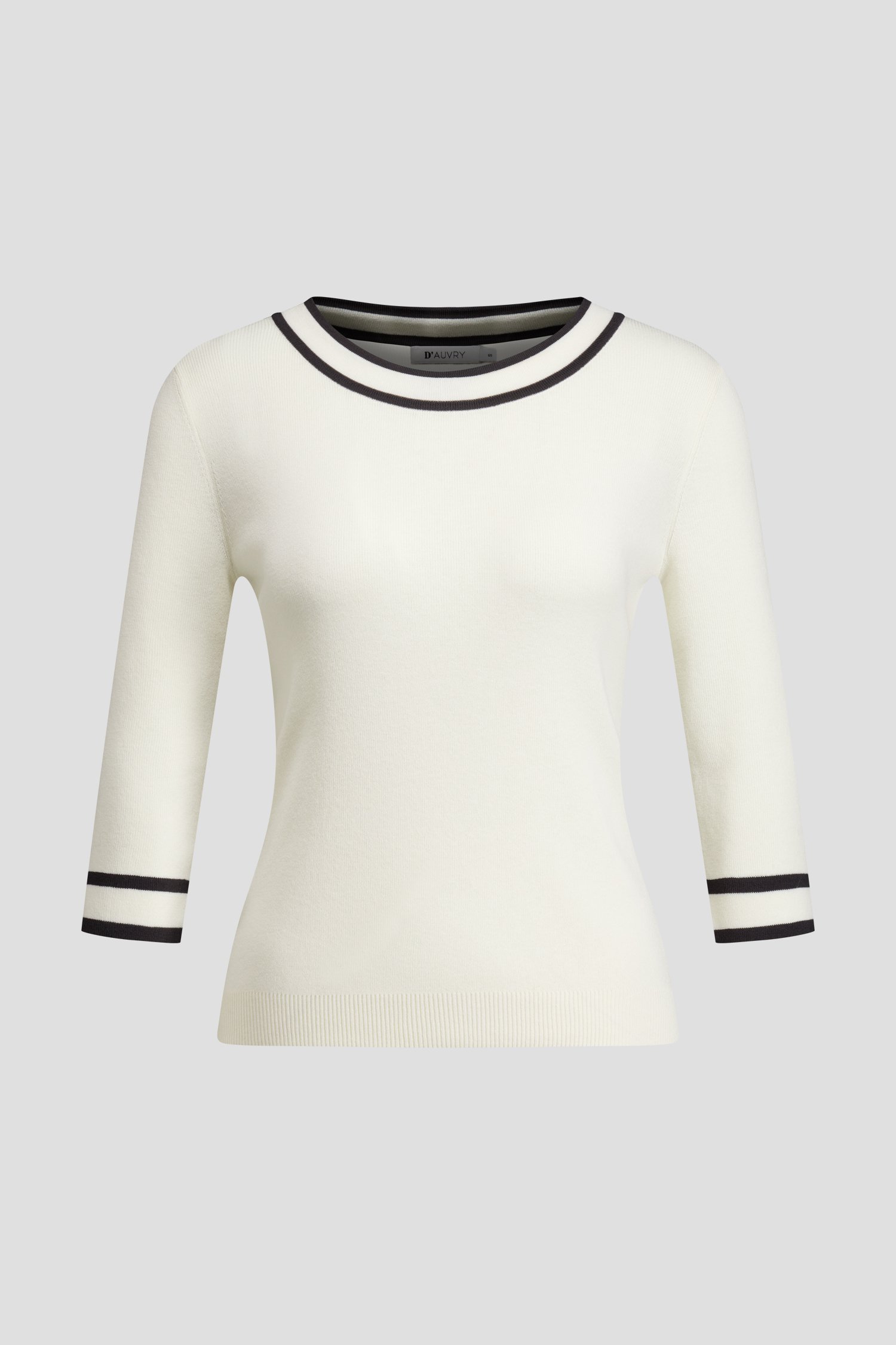 Photo produit 1 de  Pull blanc à manches trois-quarts de D'Auvry pour Femmes