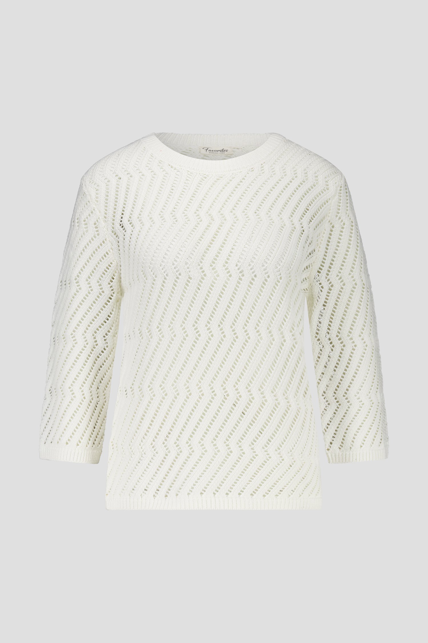 Pull blanc en tricot ajouré de Barbara Lebek pour Femmes