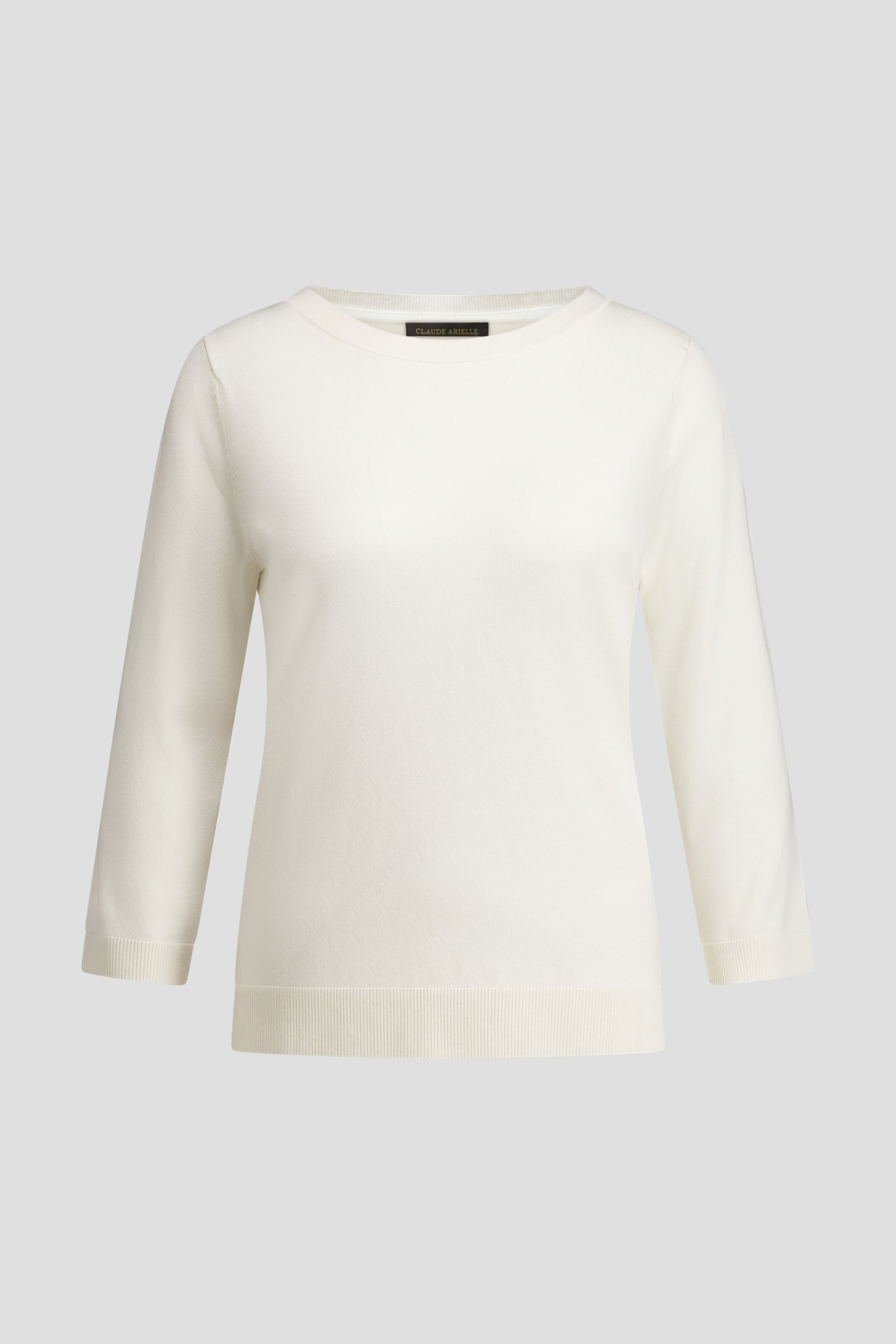 Photo produit 1 de Pull blanc finement tricoté de Claude Arielle pour Femmes