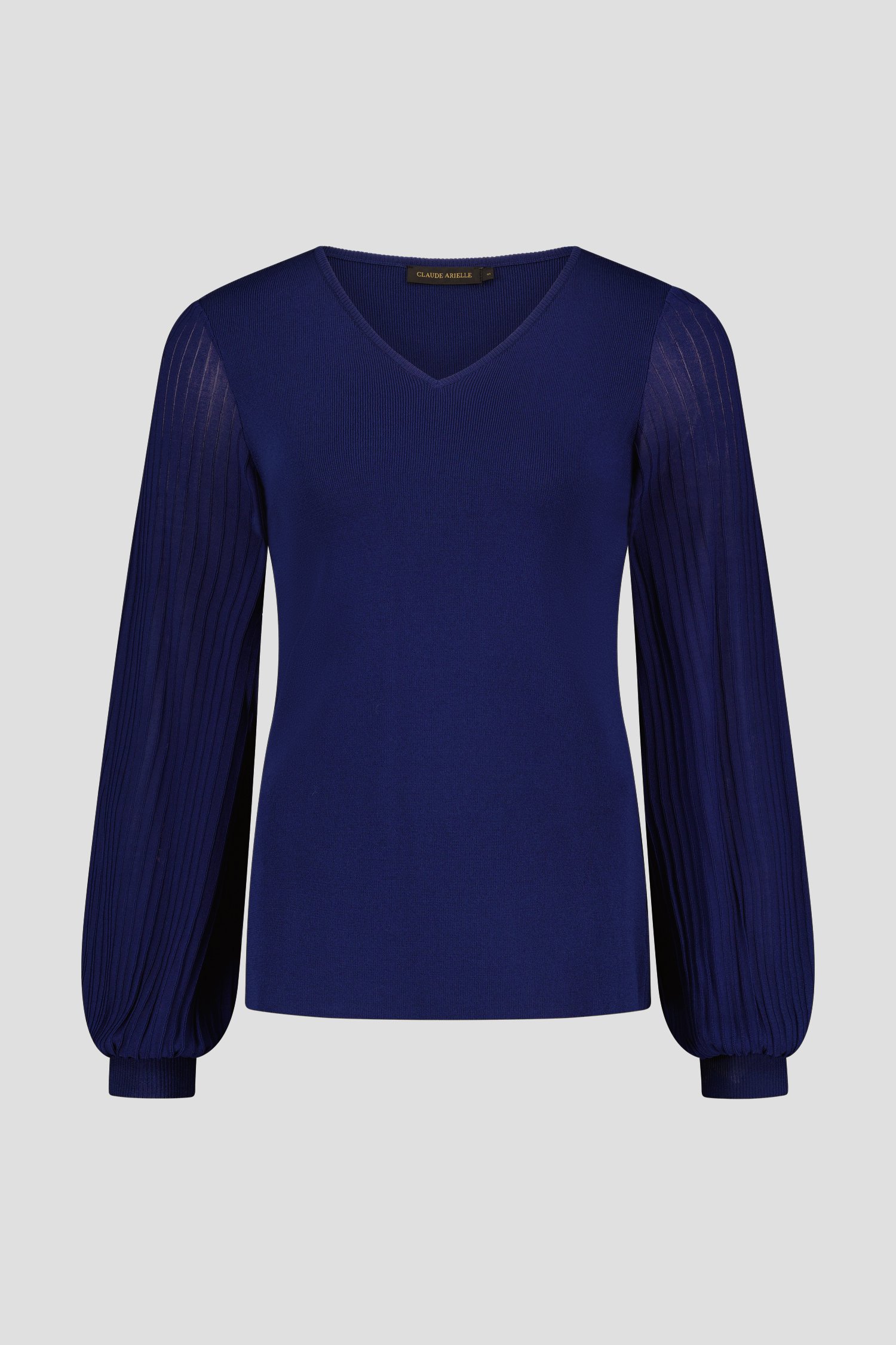 Pull bleu à manches ballon de Claude Arielle pour Femmes