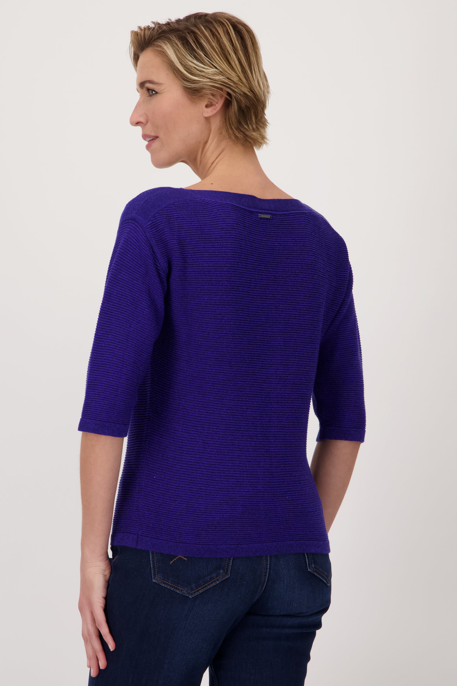 Pull bleu à paillettes de Claude Arielle pour Femmes