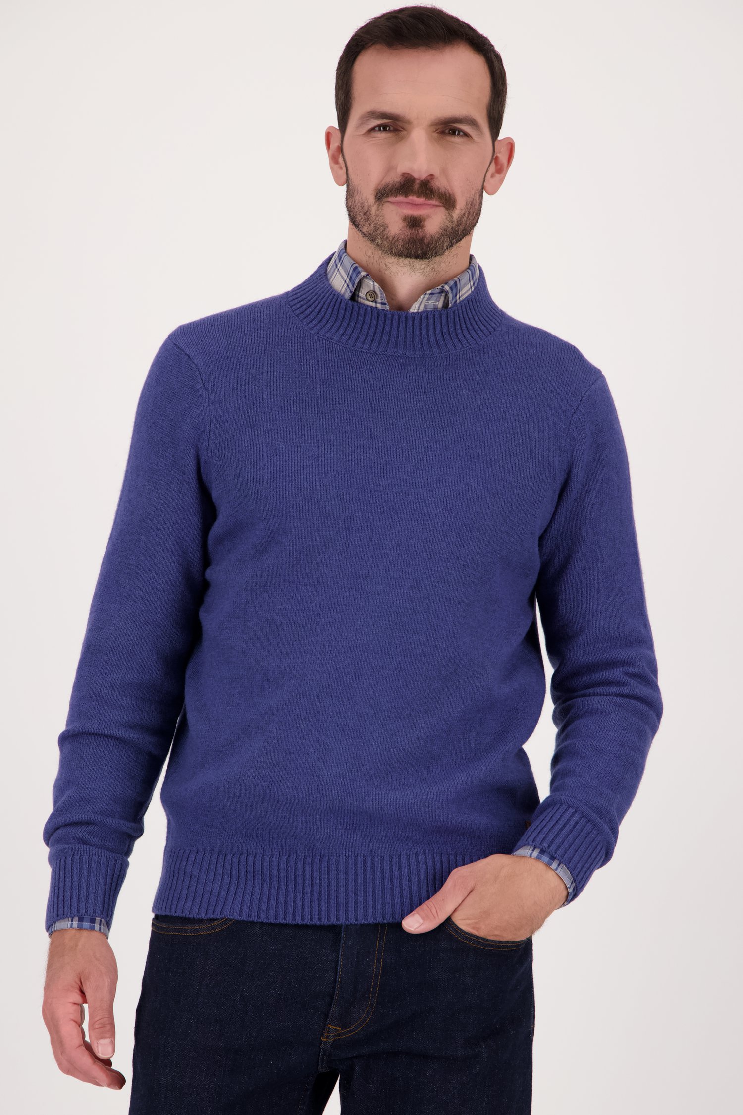 Pull bleu avec laine	 de Upper East pour Hommes