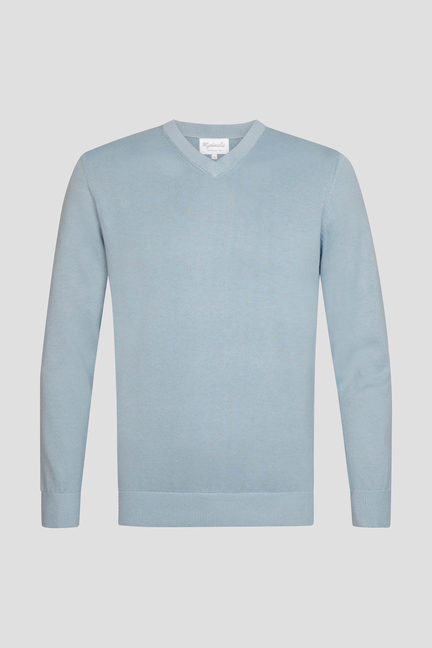 Photo produit 1 de Pull bleu clair en maille à col V de Michaelis pour Hommes