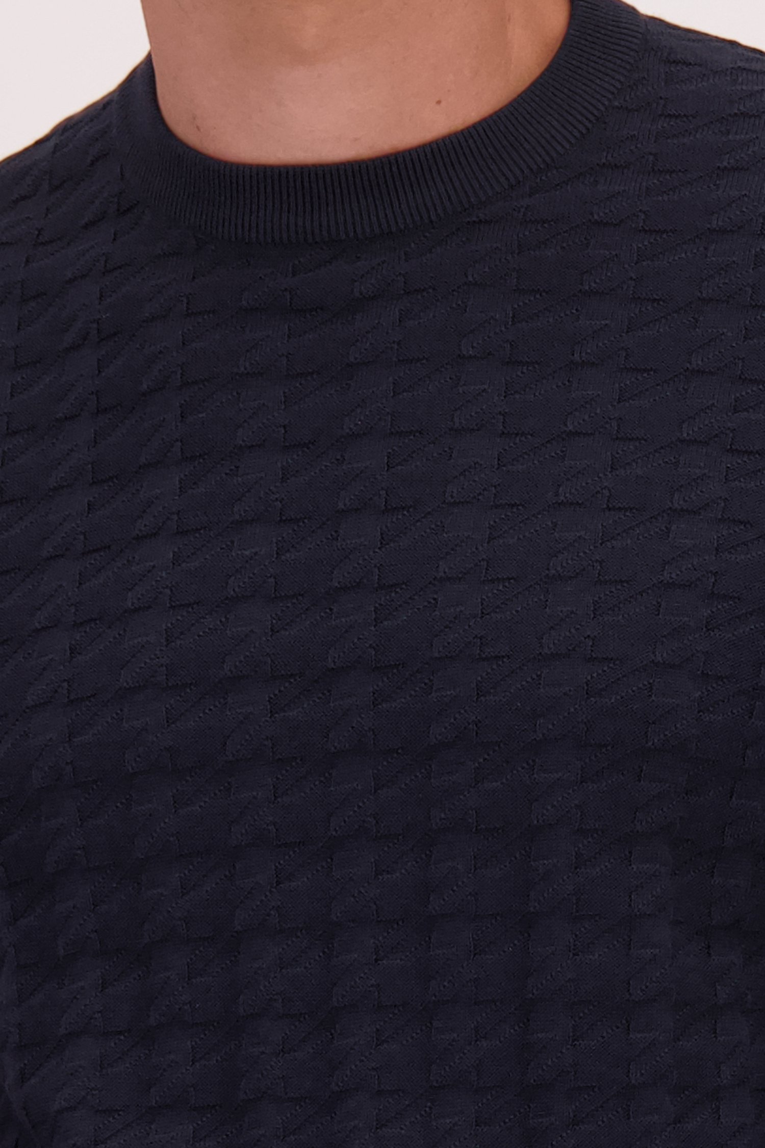 Détail de Pull bleu en coton de Casual Five pour Hommes