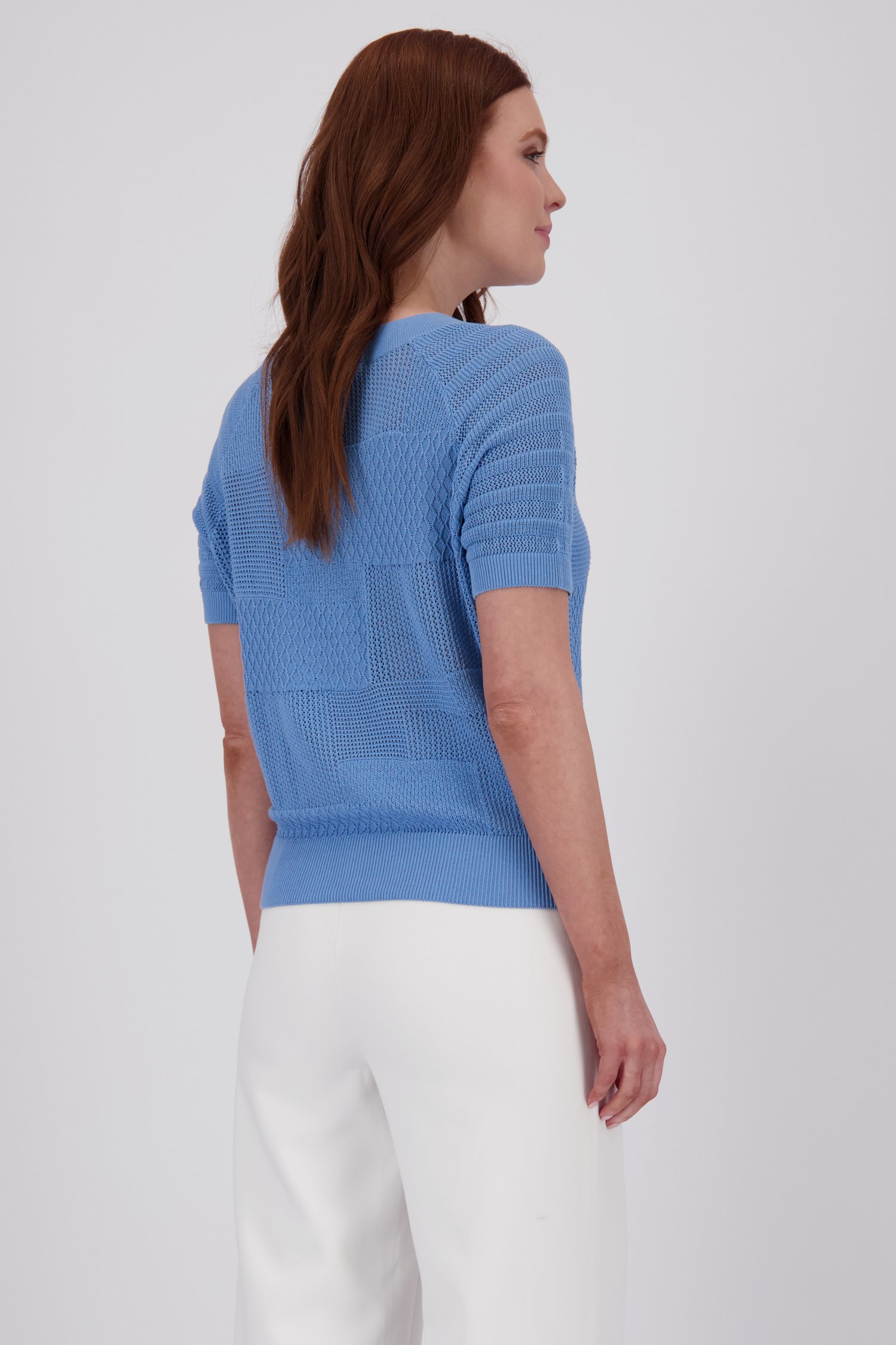 Pull bleu en maille avec effet patchwork de Libelle pour Femmes