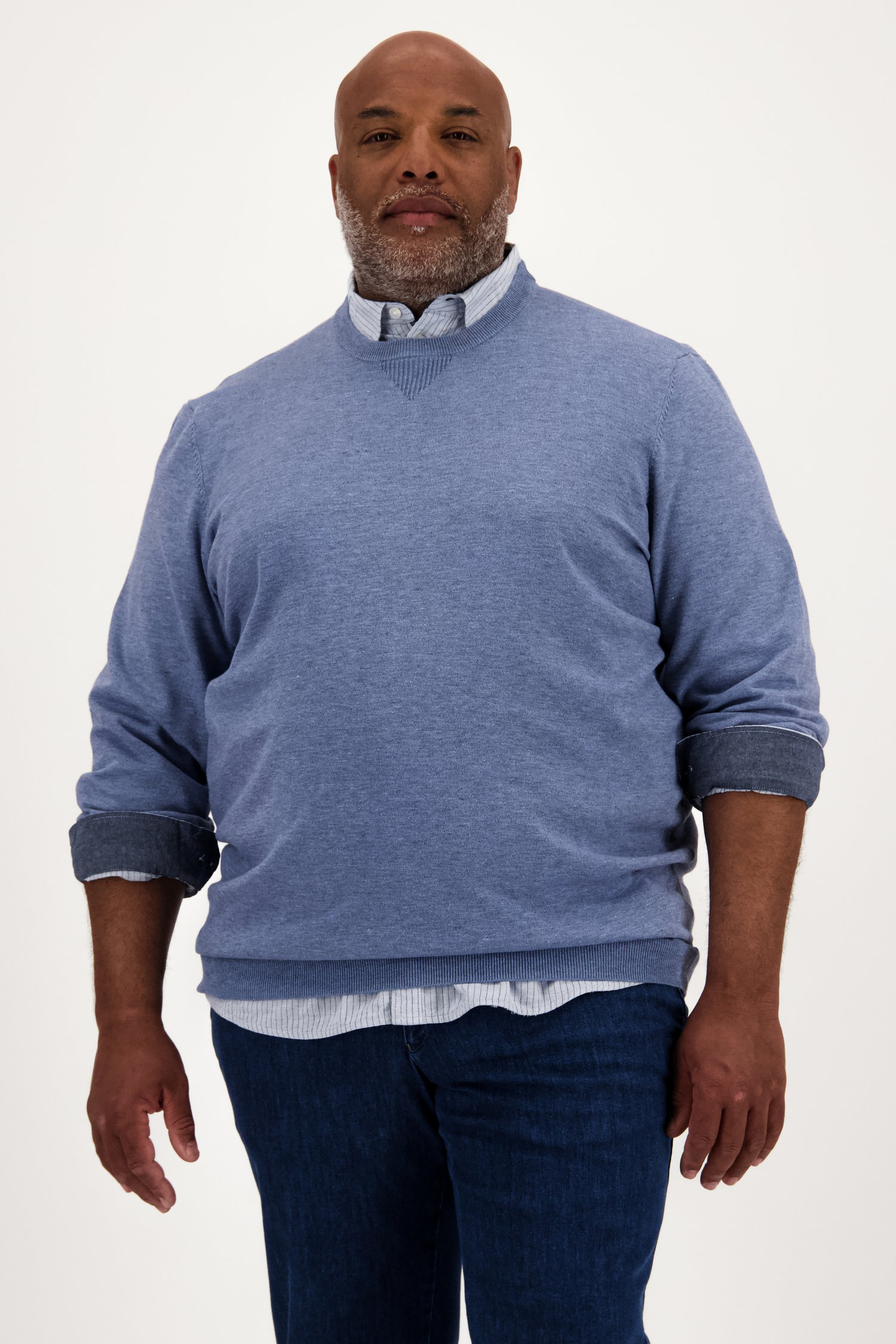 Pull bleu en maille fine de Jefferson pour Hommes