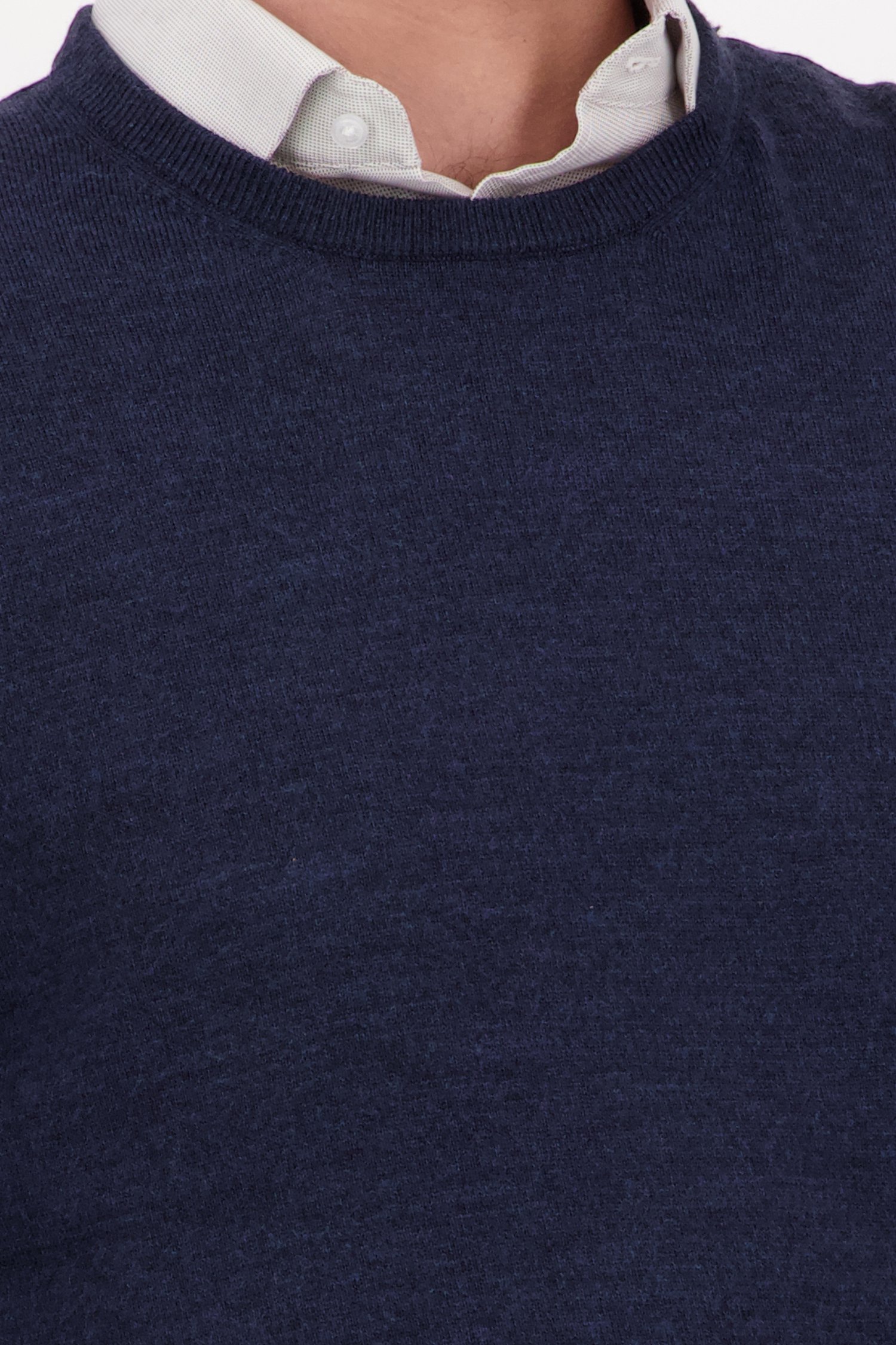 Pull bleu foncé à col rond de Dansaert Black pour Hommes