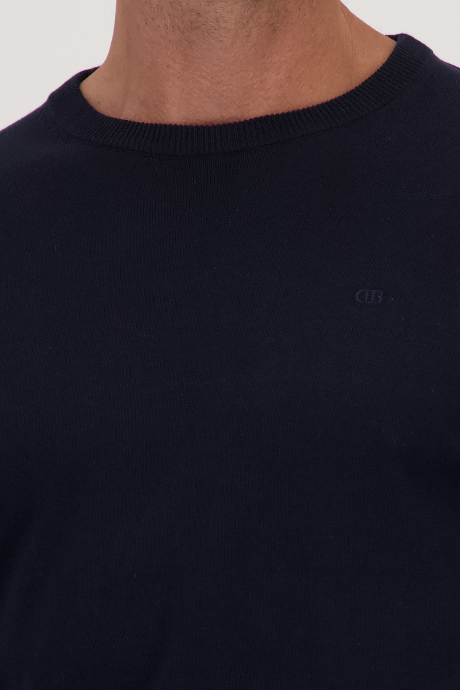 Détail de Pull bleu foncé à col rond de Dansaert Blue pour Hommes