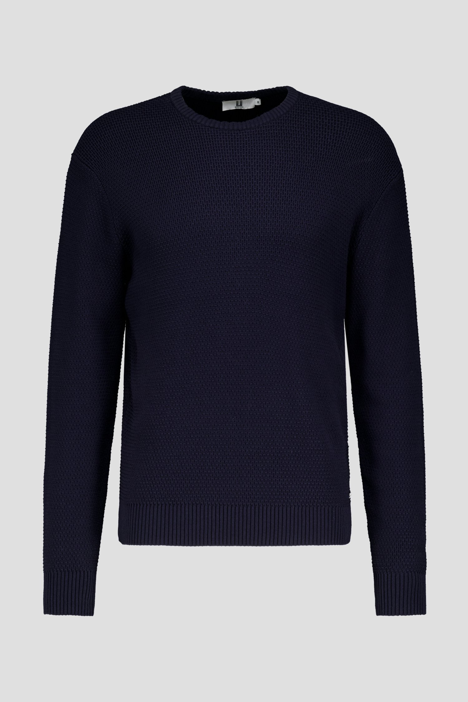 Pull bleu foncé à structure fine de Upper East pour Hommes