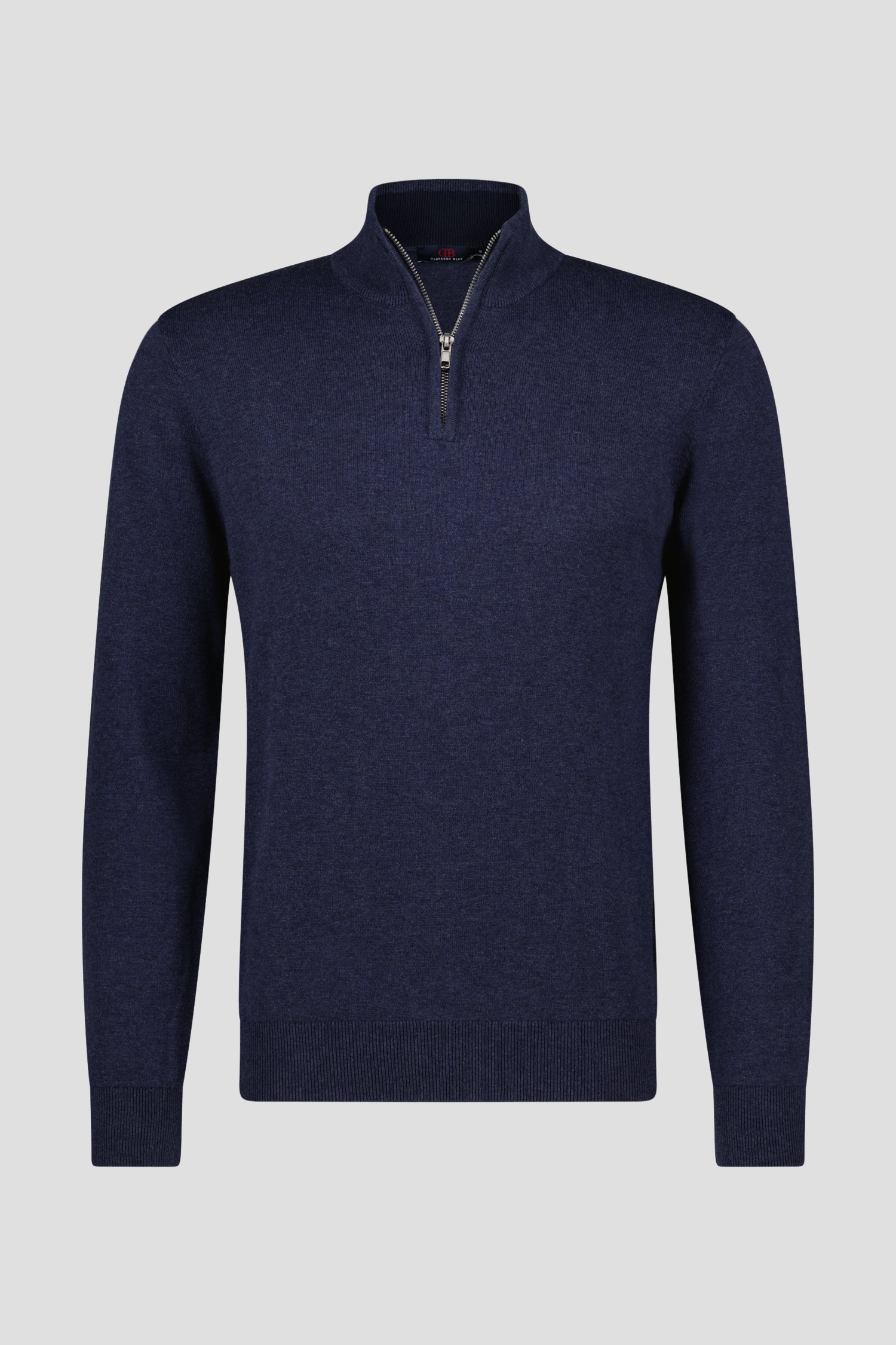 Pull bleu foncé avec fermeture éclair courte	 de Dansaert Blue pour Hommes