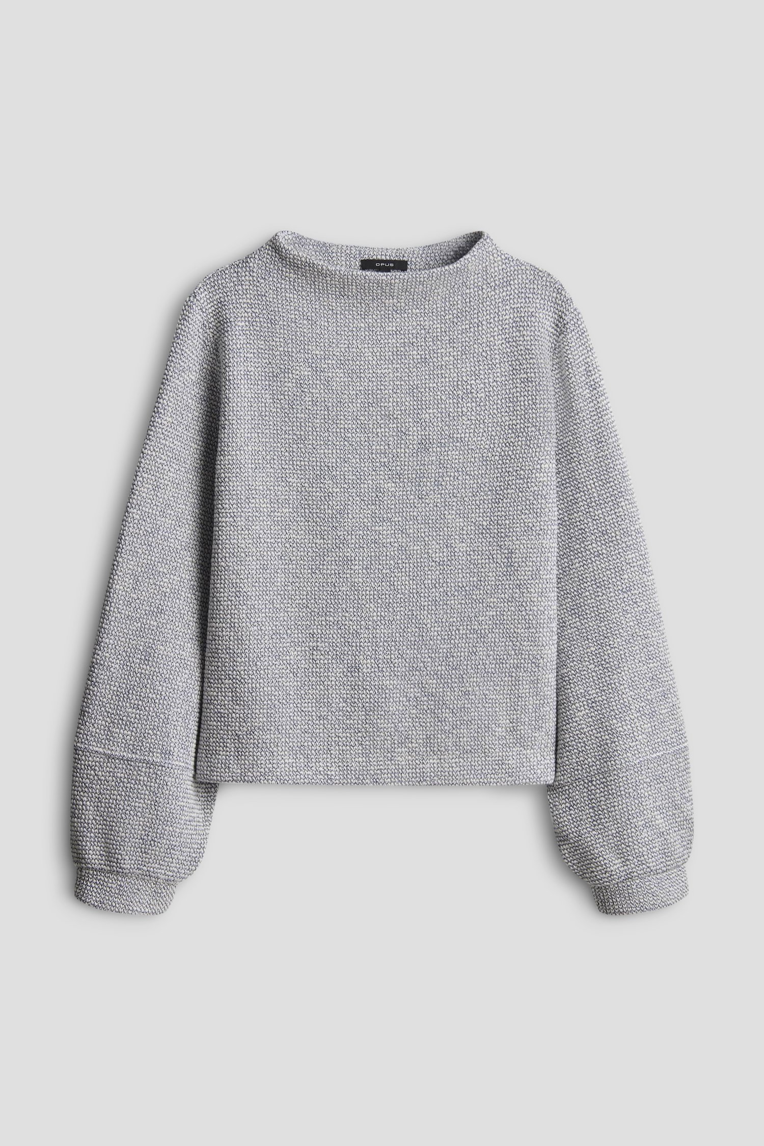 Photo produit 1 de Pull bleu gris chiné à manches ballon de Opus pour Femmes