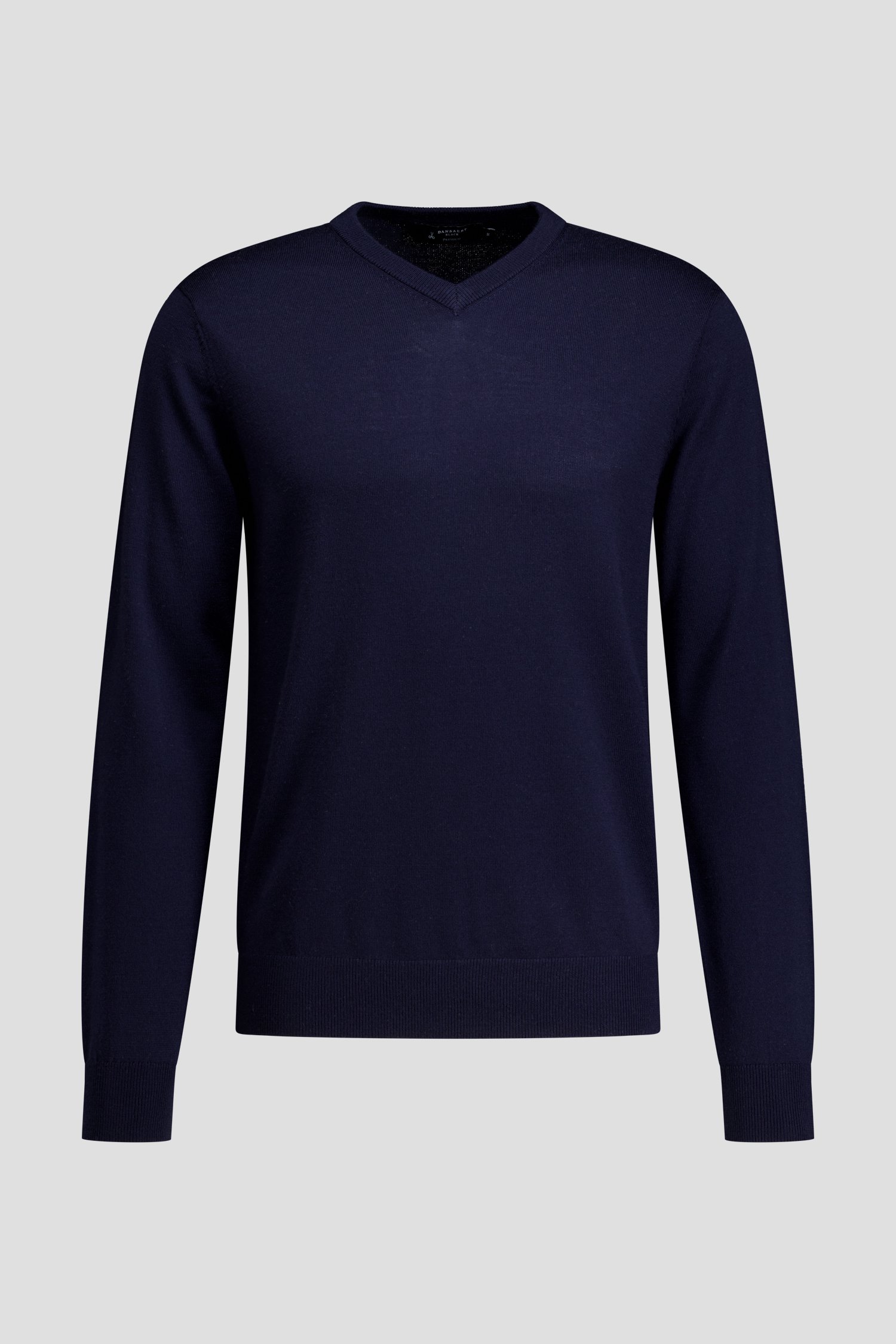 Photo produit 1 de Pull bleu marine en laine à col V de Dansaert Black Premium pour Hommes