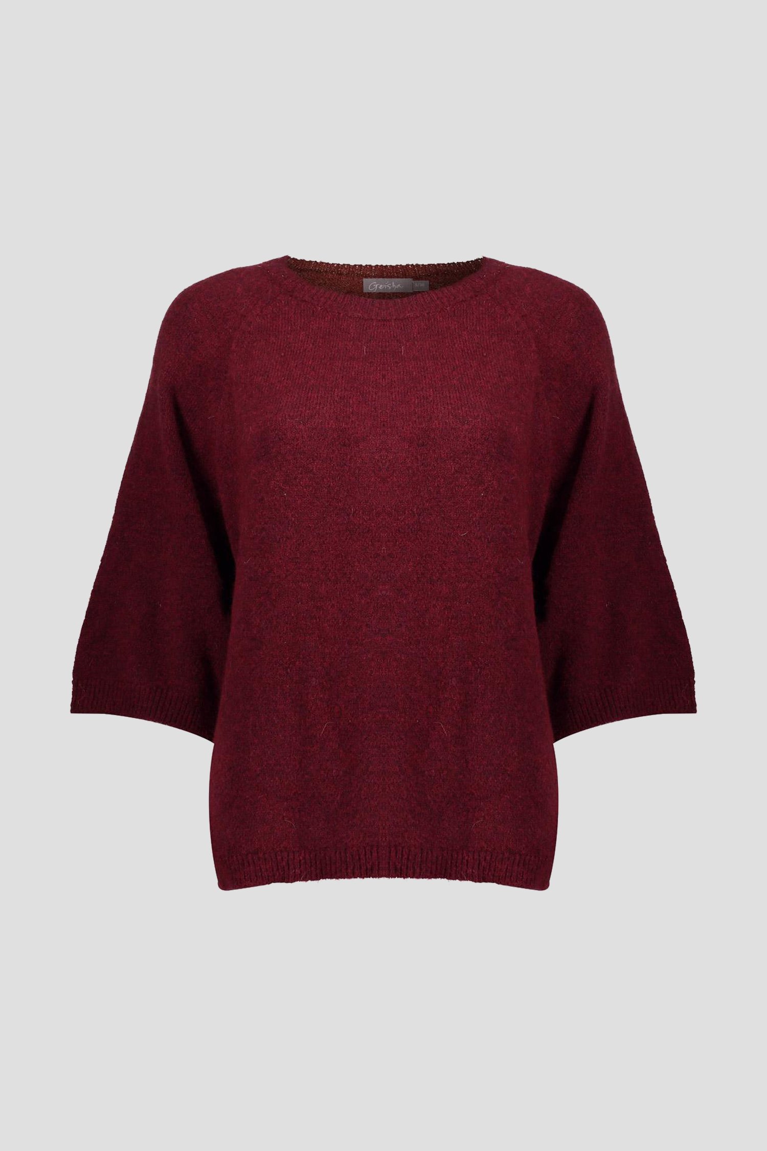 Photo produit 1 de Pull bordeaux à manches trois-quarts de Geisha pour Femmes