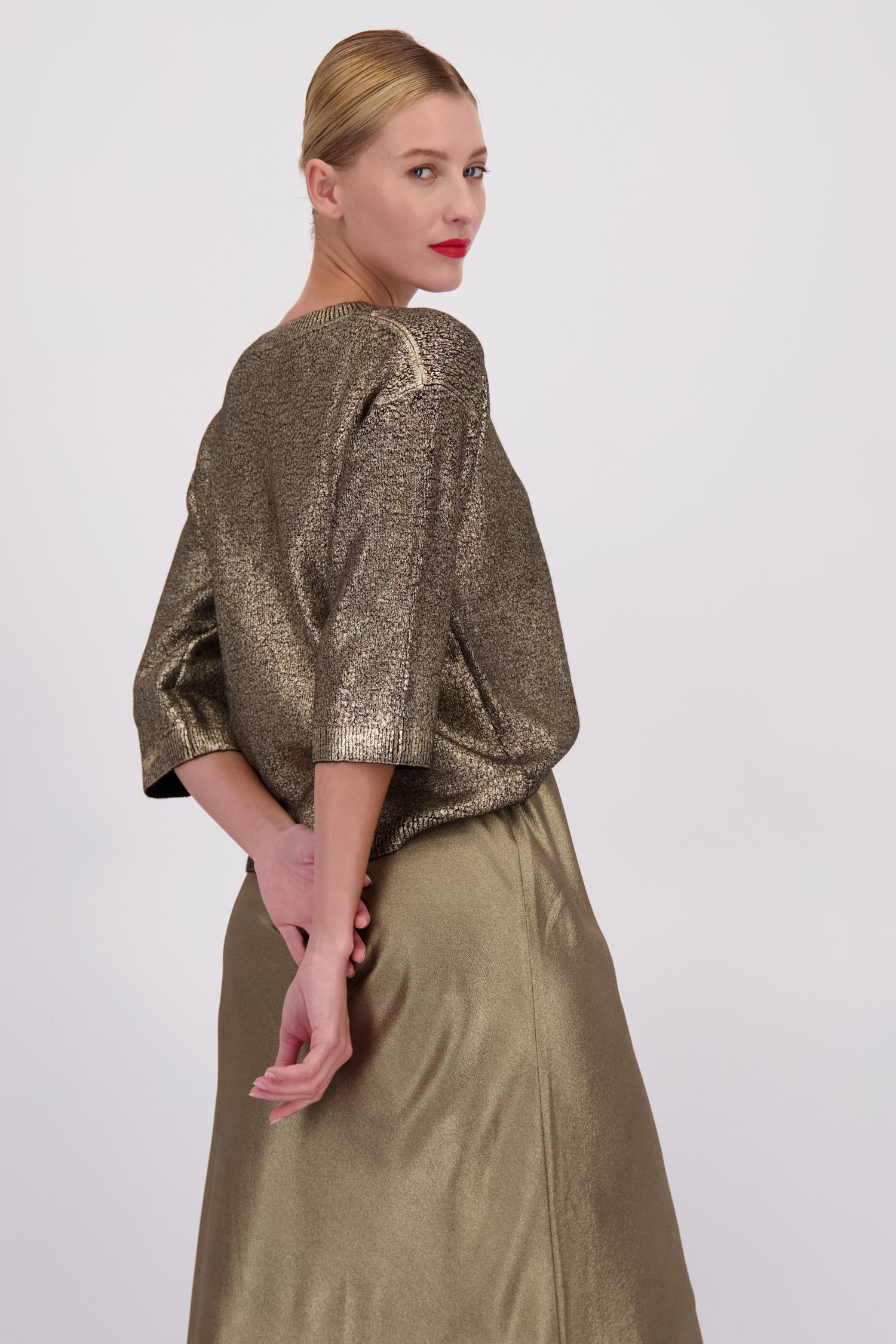 Le dos de Pull bronze chiné à manches 3/4 de D'Auvry pour Femmes