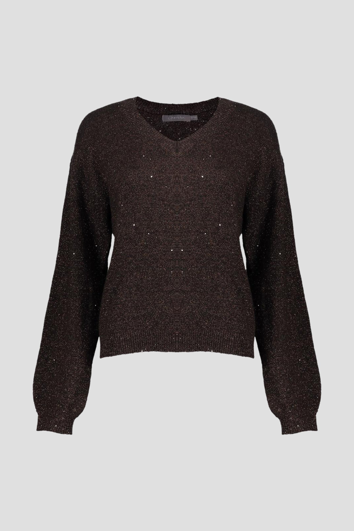 Photo produit 1 de Pull brun à paillettes de Geisha pour Femmes
