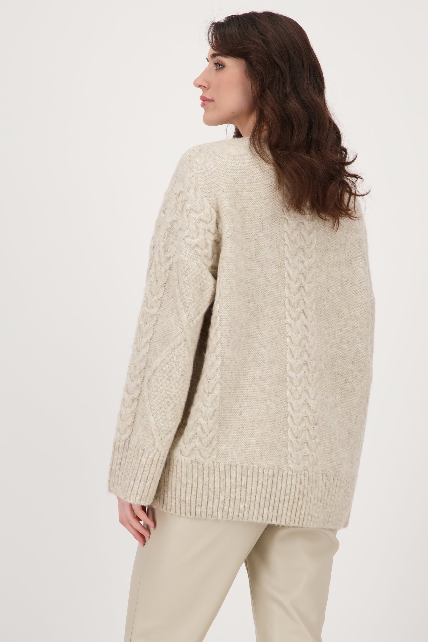 Le dos de Pull câblé beige clair de JDY pour Femmes