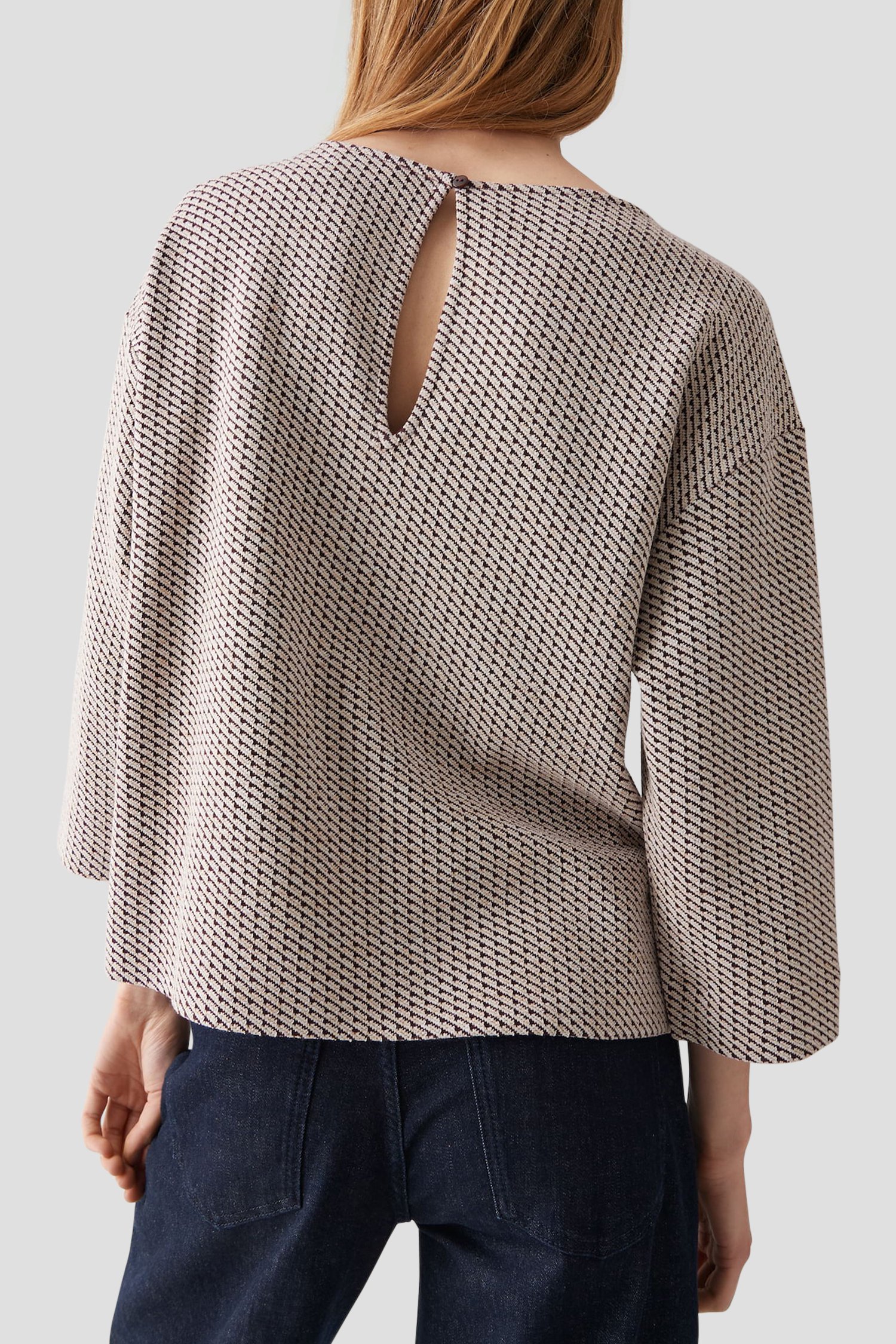 Le dos de Pull chiné bordeaux-beige de Opus pour Femmes