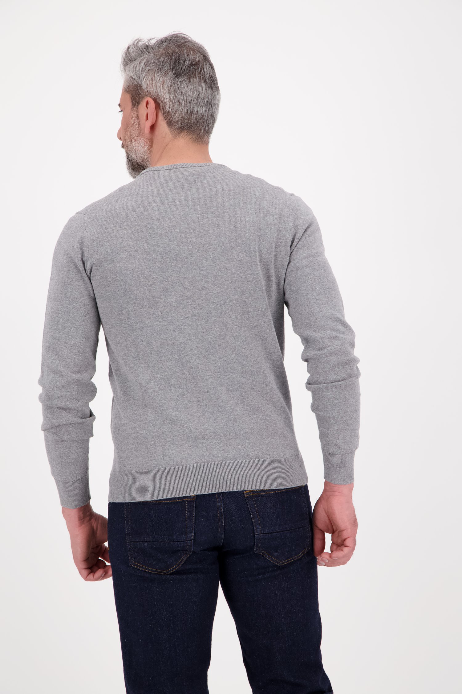 Pull col rond gris de Dansaert Blue pour Hommes